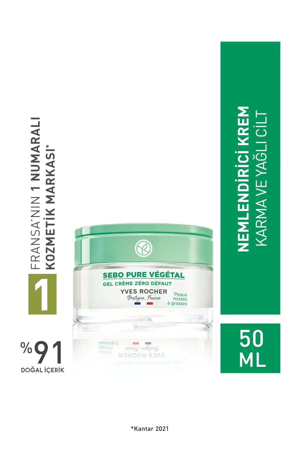 Yves Rocher Sebo Pure Vegetal Jel Krem ile Yağlı ve Karma Ciltlere Doğal Çözüm