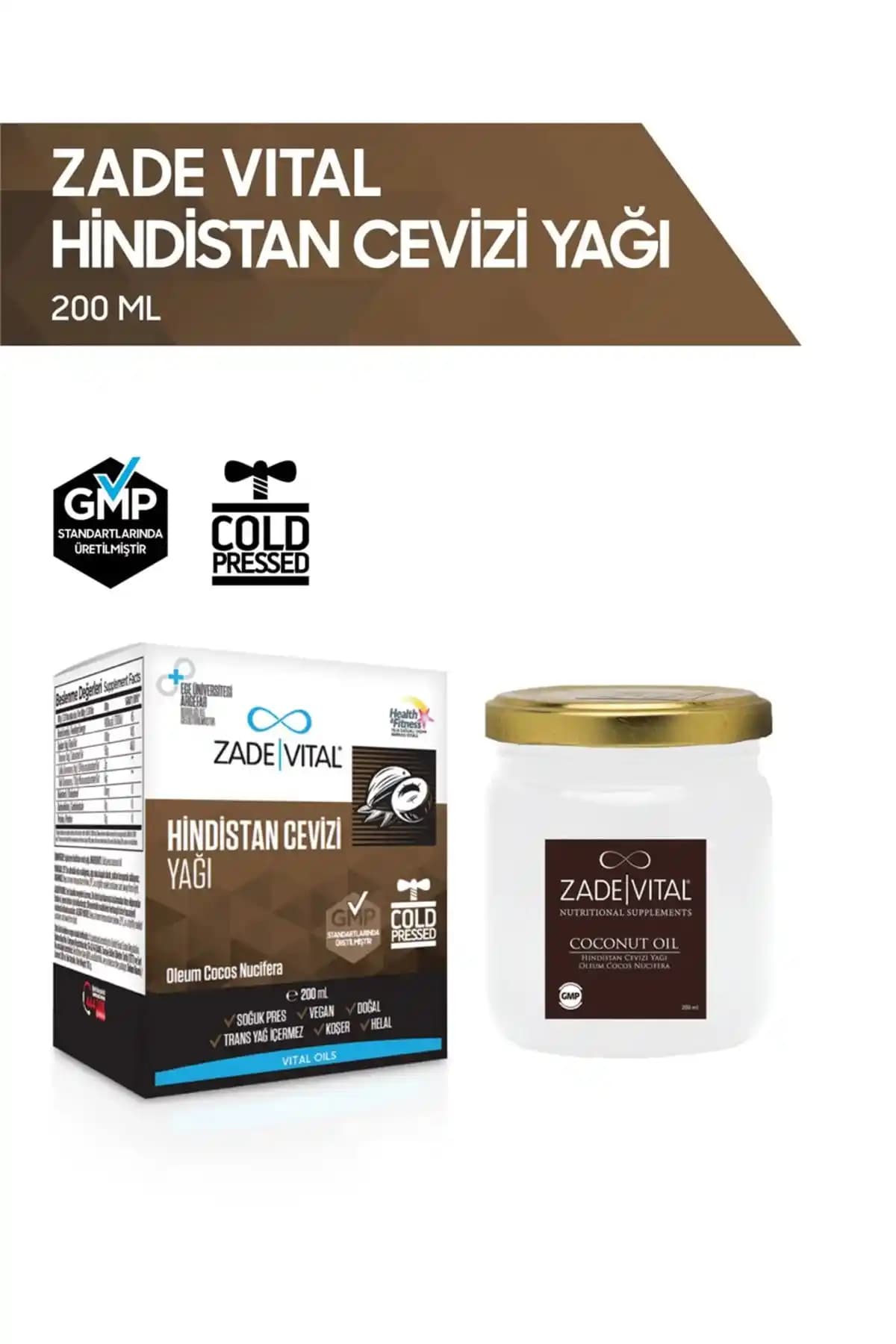 Zade Vital Hindistan Cevizi Yağı 200 ml Doğal Güzellik ve Sağlık Kaynağı