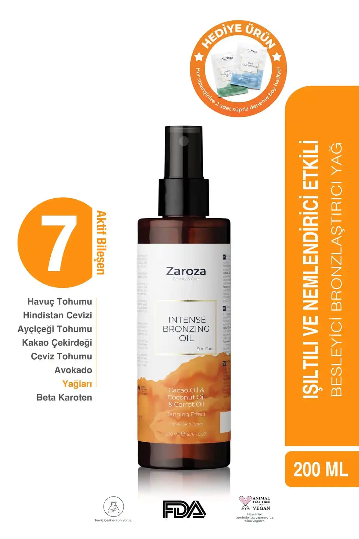 ZAROZA Bronzlaştırıcı Yağ Doğal ve Sağlıklı Bronzer Sağlayan Güvenilir Ürün