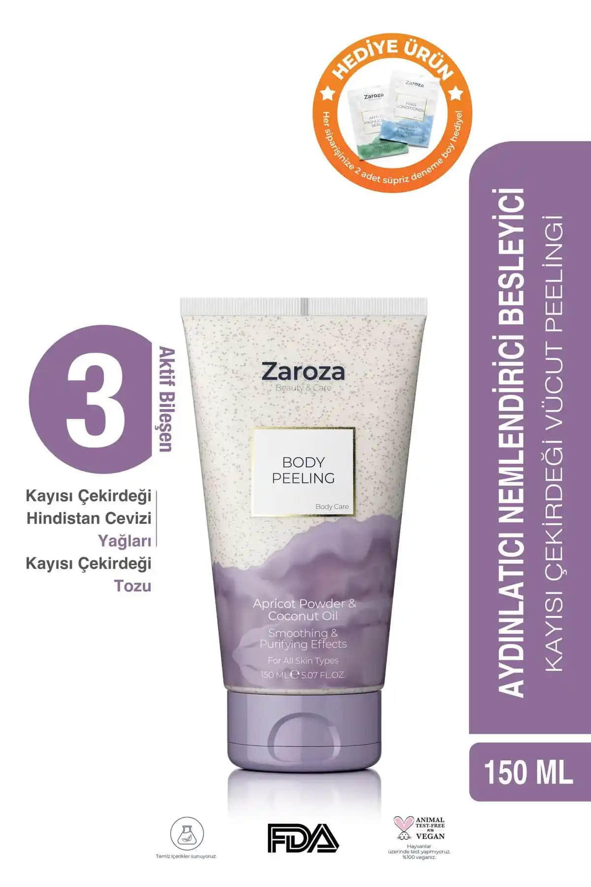 ZAROZA Kayısı Çekirdekli Vücut Peelingi: Doğal ve Etkili Cilt Temizleme Ürünü