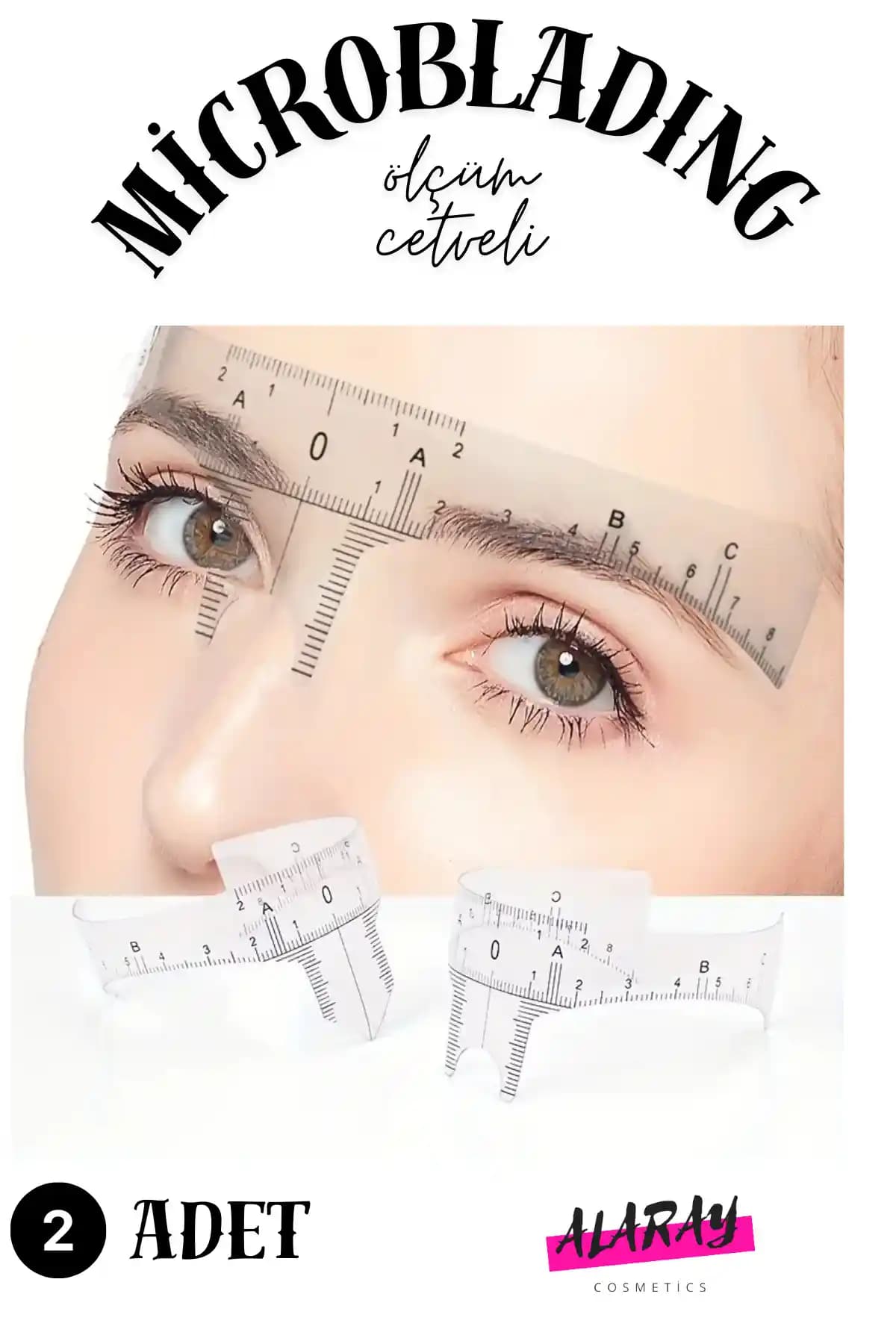 Alaraycosmetics Kaş Ölçüm Cetveli Profesyonel Microblading ve Kalıcı Makyaj İçin