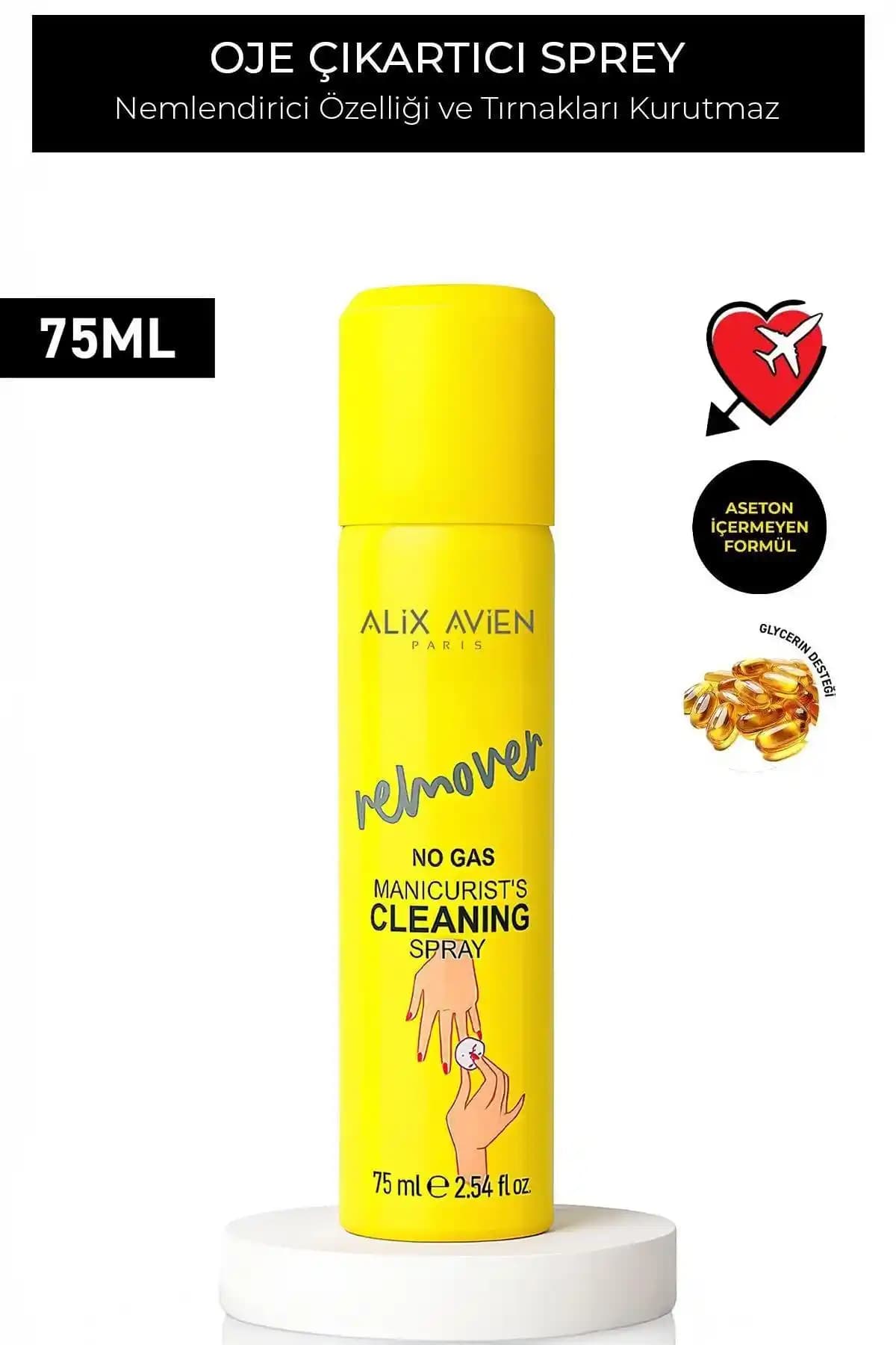 Alix Avien Gazsız Asetonsuz Oje Temizleyici Sprey 150 ml Pratik ve Hassas Ciltlere Uygun