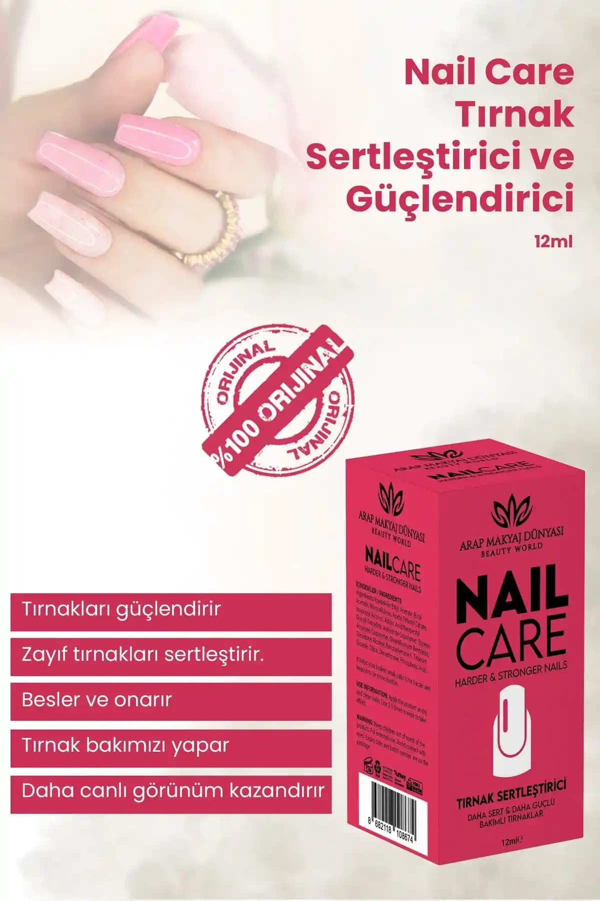 Arap Makyaj Dünyası Nailcare Tırnak Güçlendirici Jel ile Sağlıklı ve Dayanıklı Tırnaklar