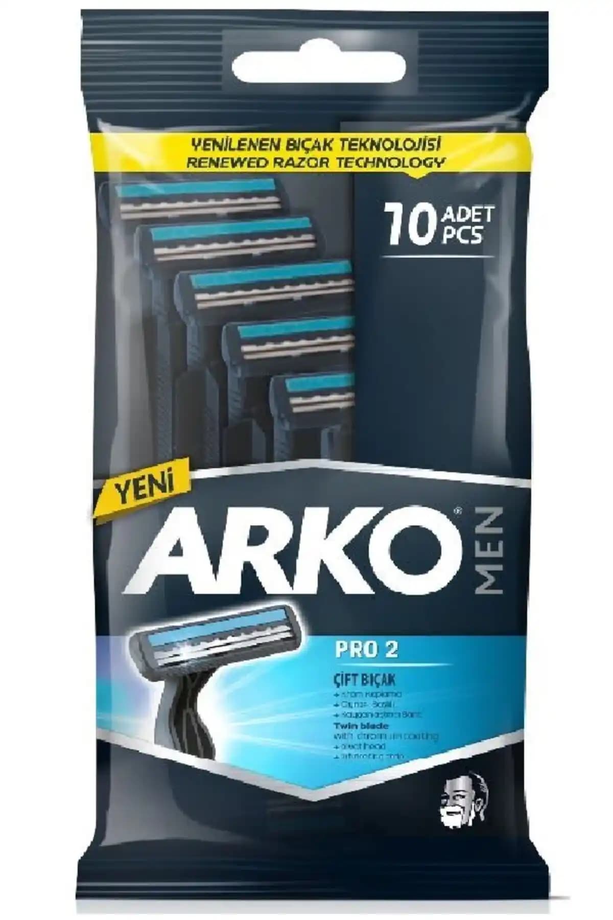Arko Men T2 Çift Bıçaklı Tek Kullanımlık Tıraş Bıçağı Pratik ve Hijyenik Kullanım