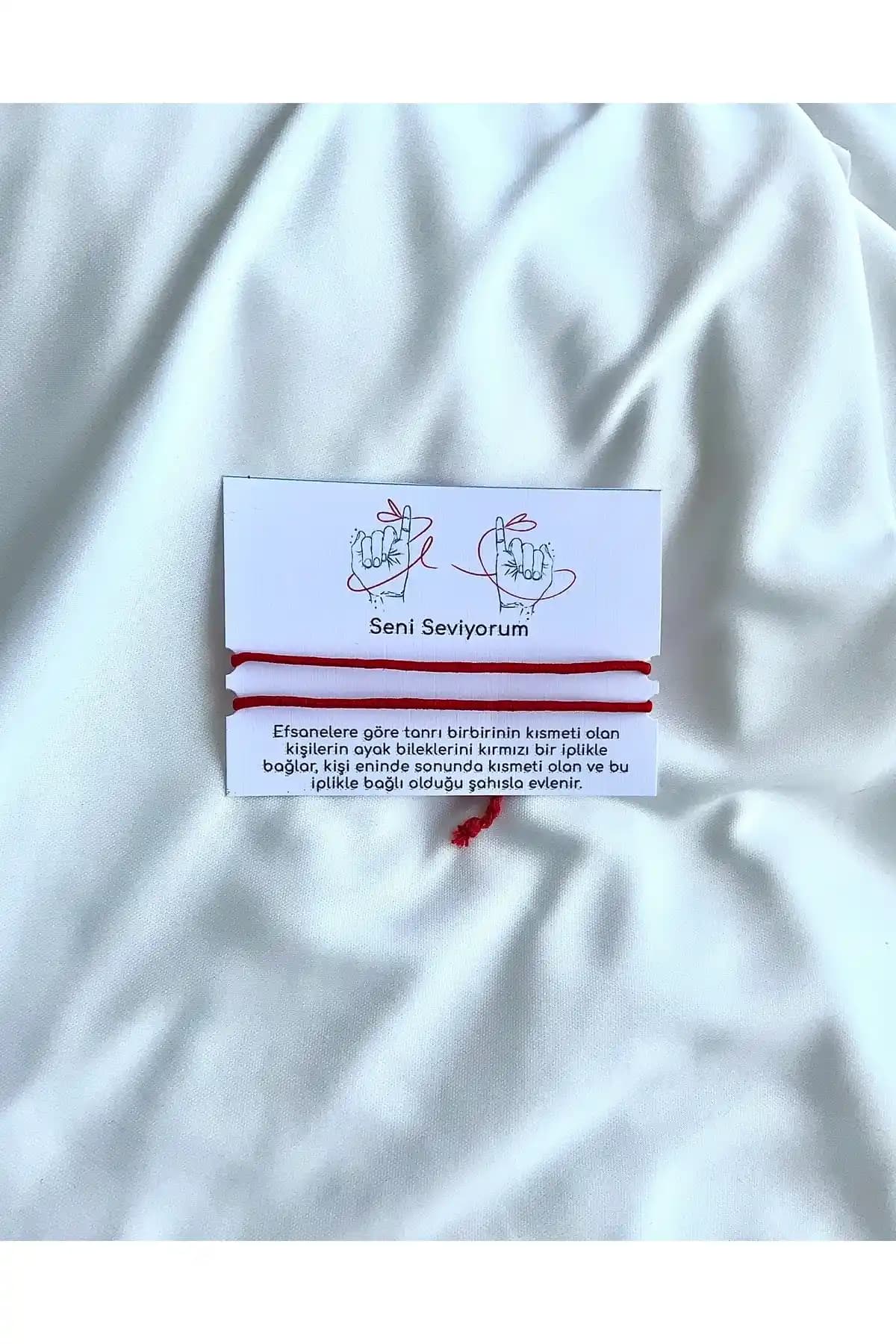 Atölye Merdiven Kırmızı Kaderin İpi Çift Bileklik Seti Şıklık ve Anlamın Buluşması