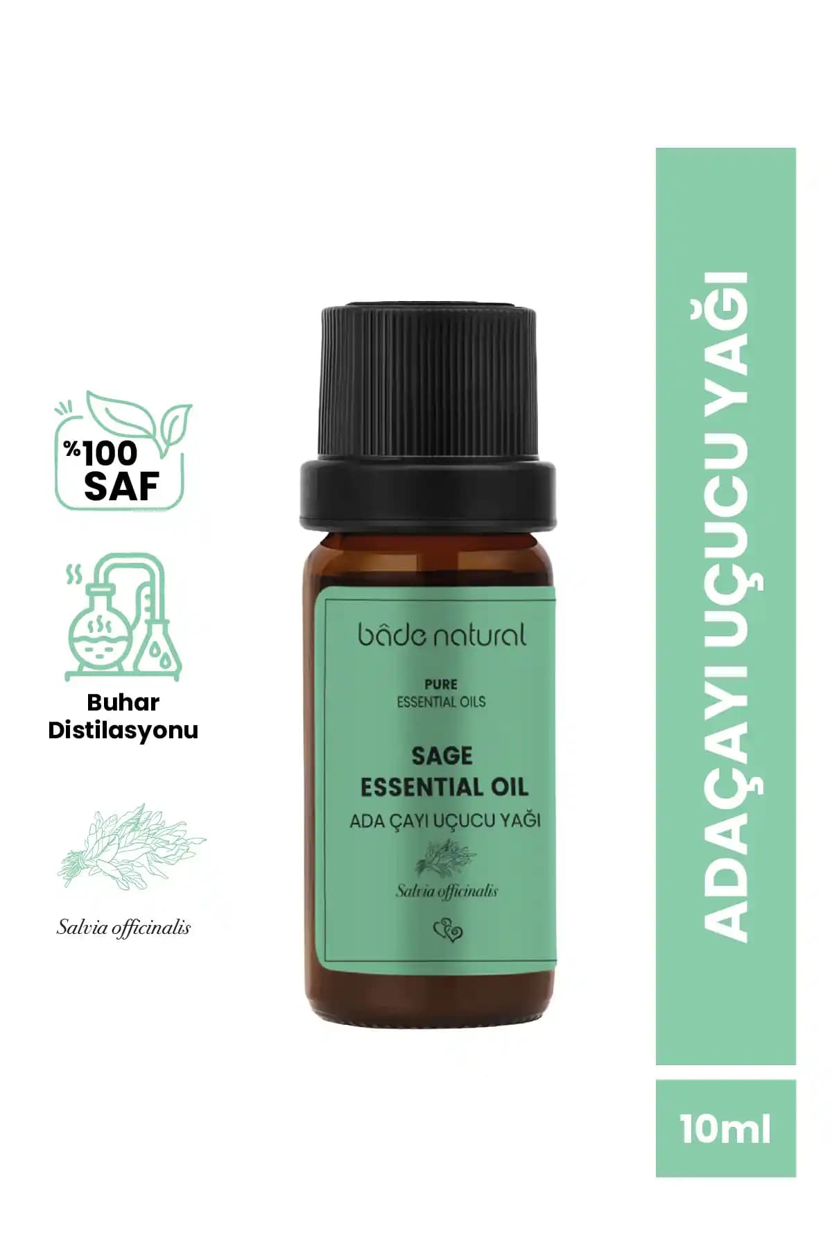 Bade Natural Adaçayı Uçucu Yağı: Doğal ve Güçlü Aromaterapi ve Cilt Bakım Ürünü