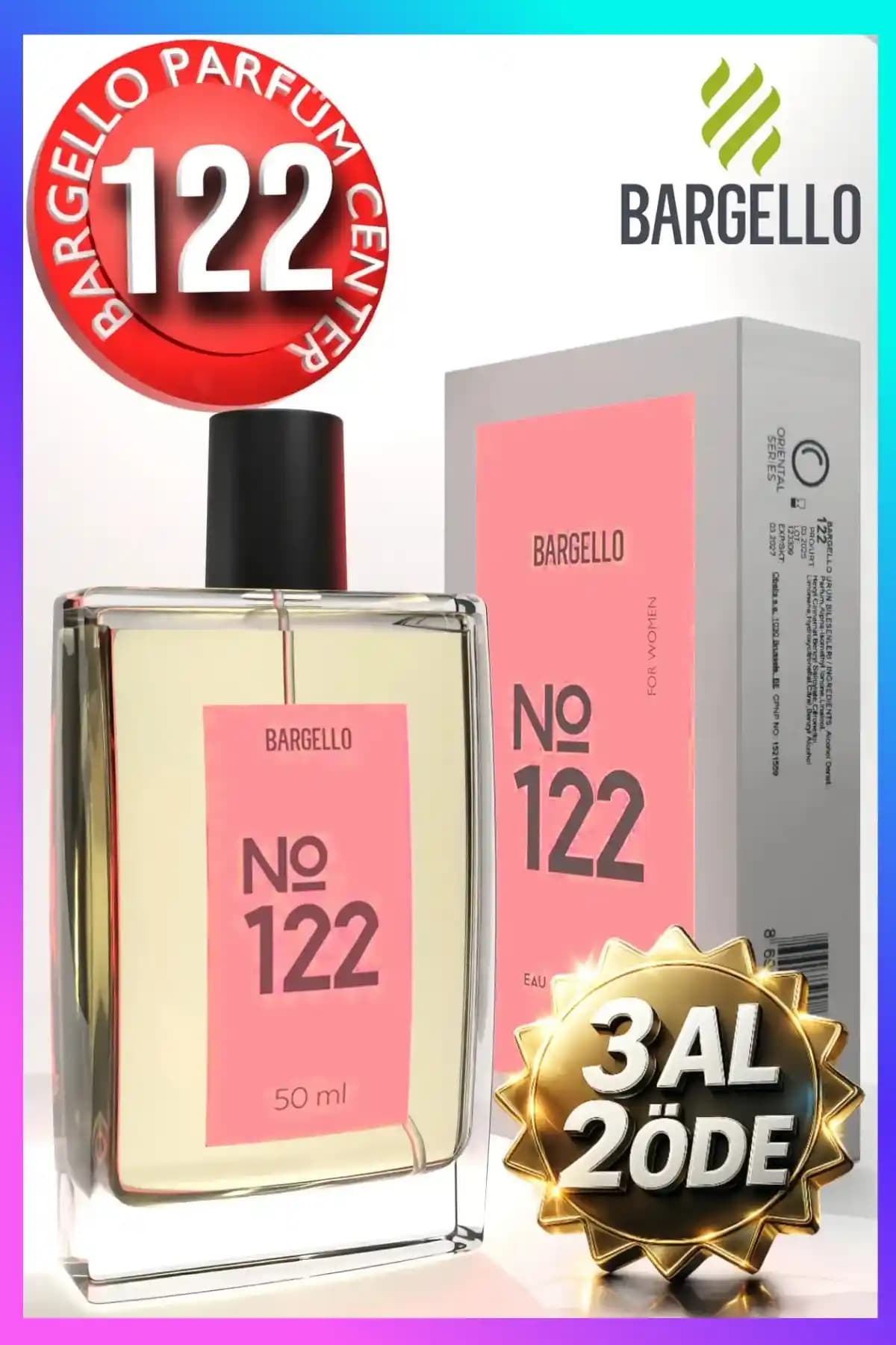 Bargello 122 Kadın Parfümü Oryantal Aromasıyla Zarif ve Kalıcı 50 ml Edp