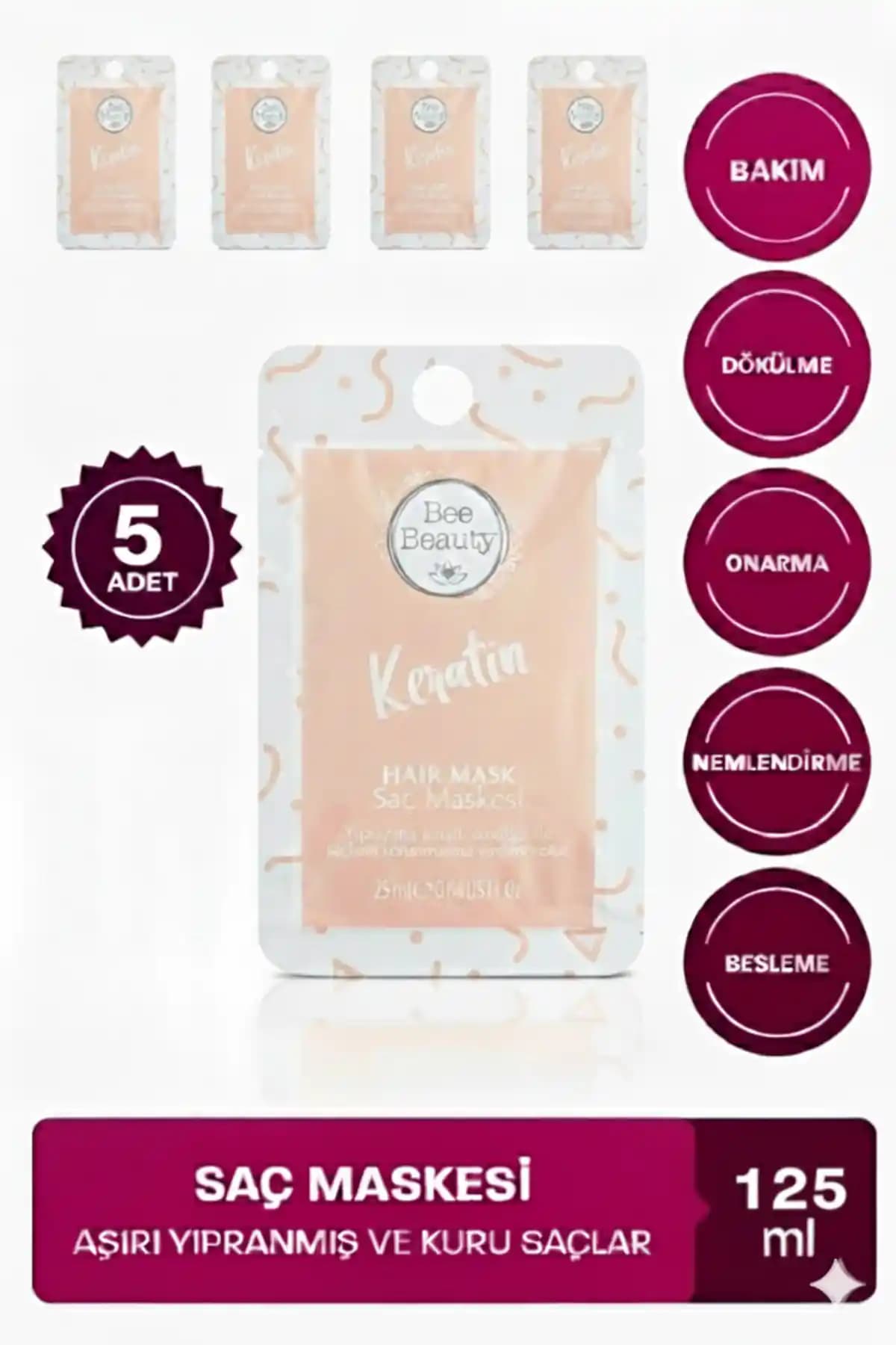 Bee Beauty Keratin Saç Maskesi: Güçlendirici ve Besleyici Saç Bakım Ürünü