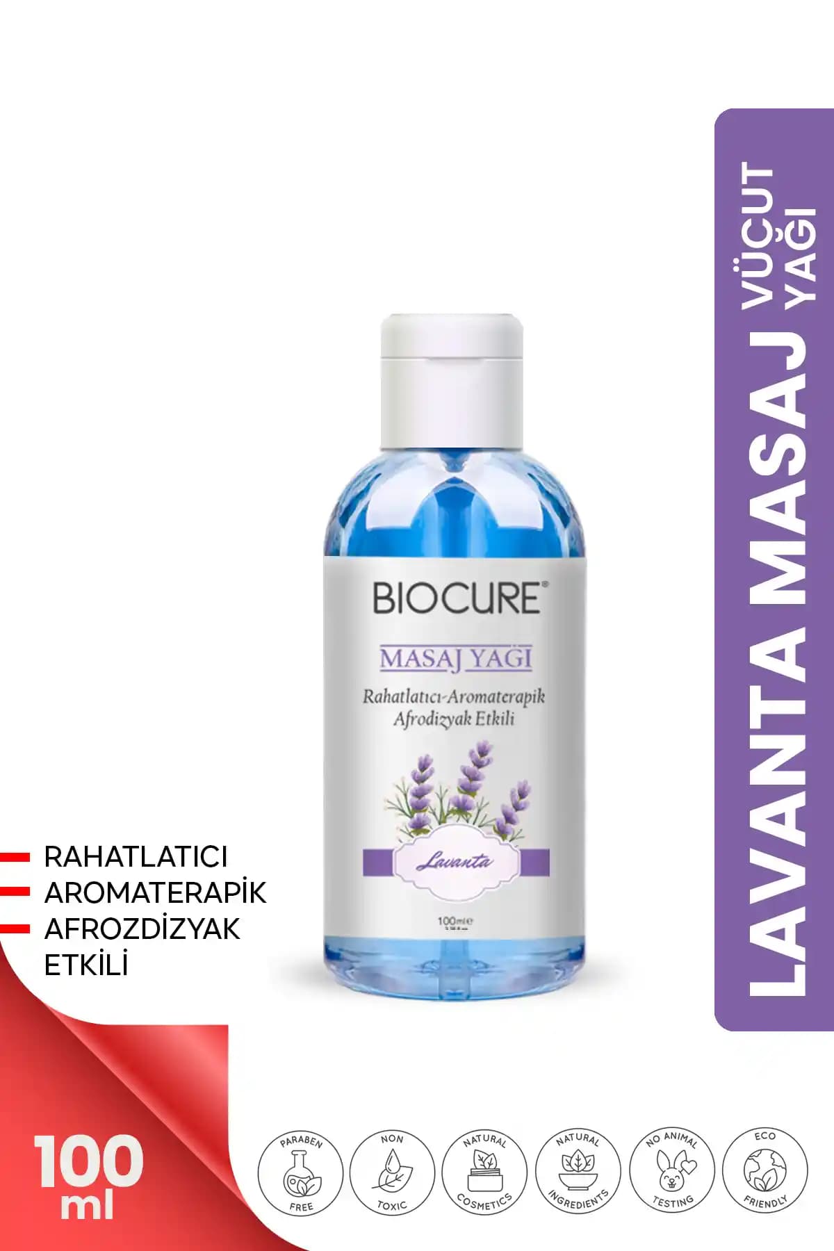 Biocure Lavanta Özlü Aromaterapik Masaj Yağı ile Günlük Rahatlama ve Cilt Bakımı