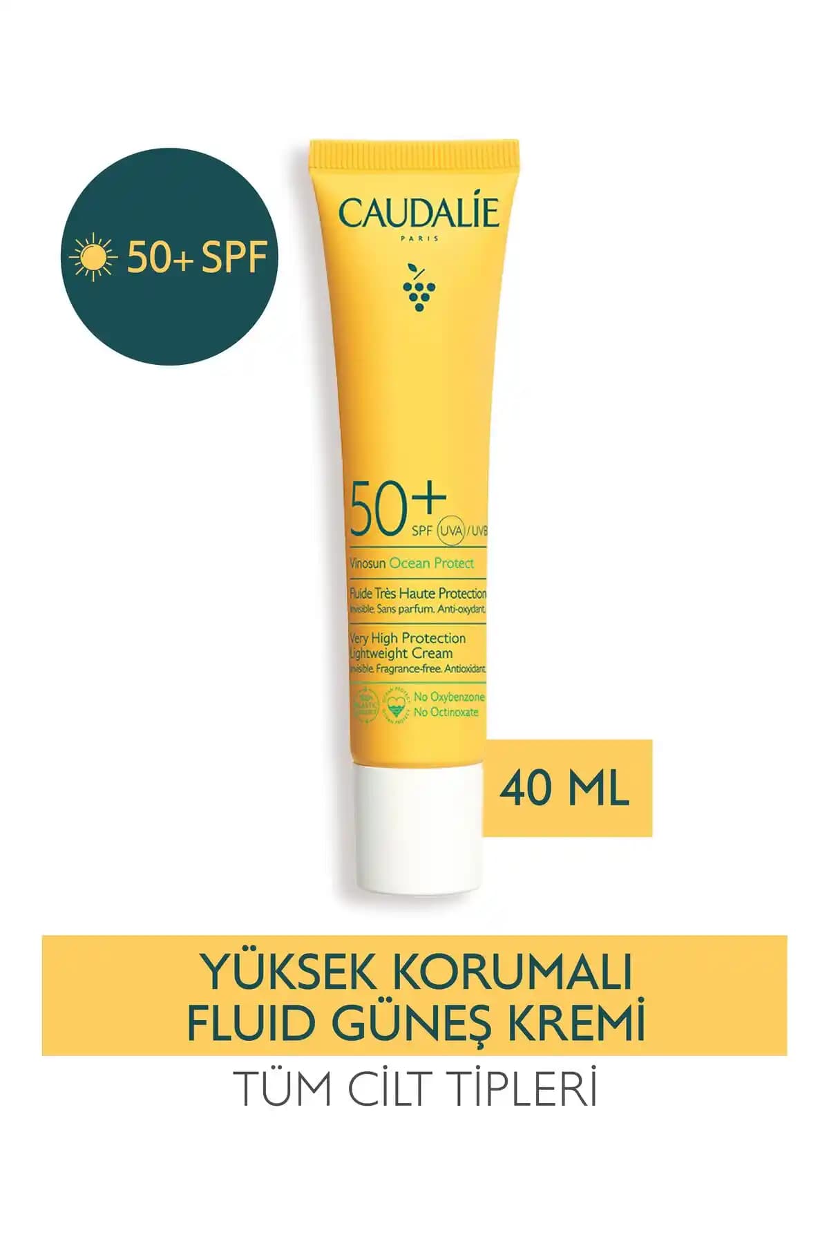 Caudalie Vinosun SPF 50+ Ocean Protect Güneş Koruyucu Krem Hassas ve Yaşlı Ciltler İçin