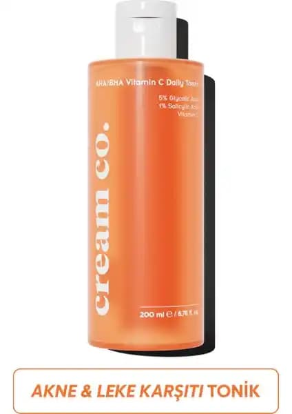 Cream Co Leke Karşıtı AHA BHA C Vitamini Tonik Cilt Yenileme ve Parlaklık Sağlayan Ürün