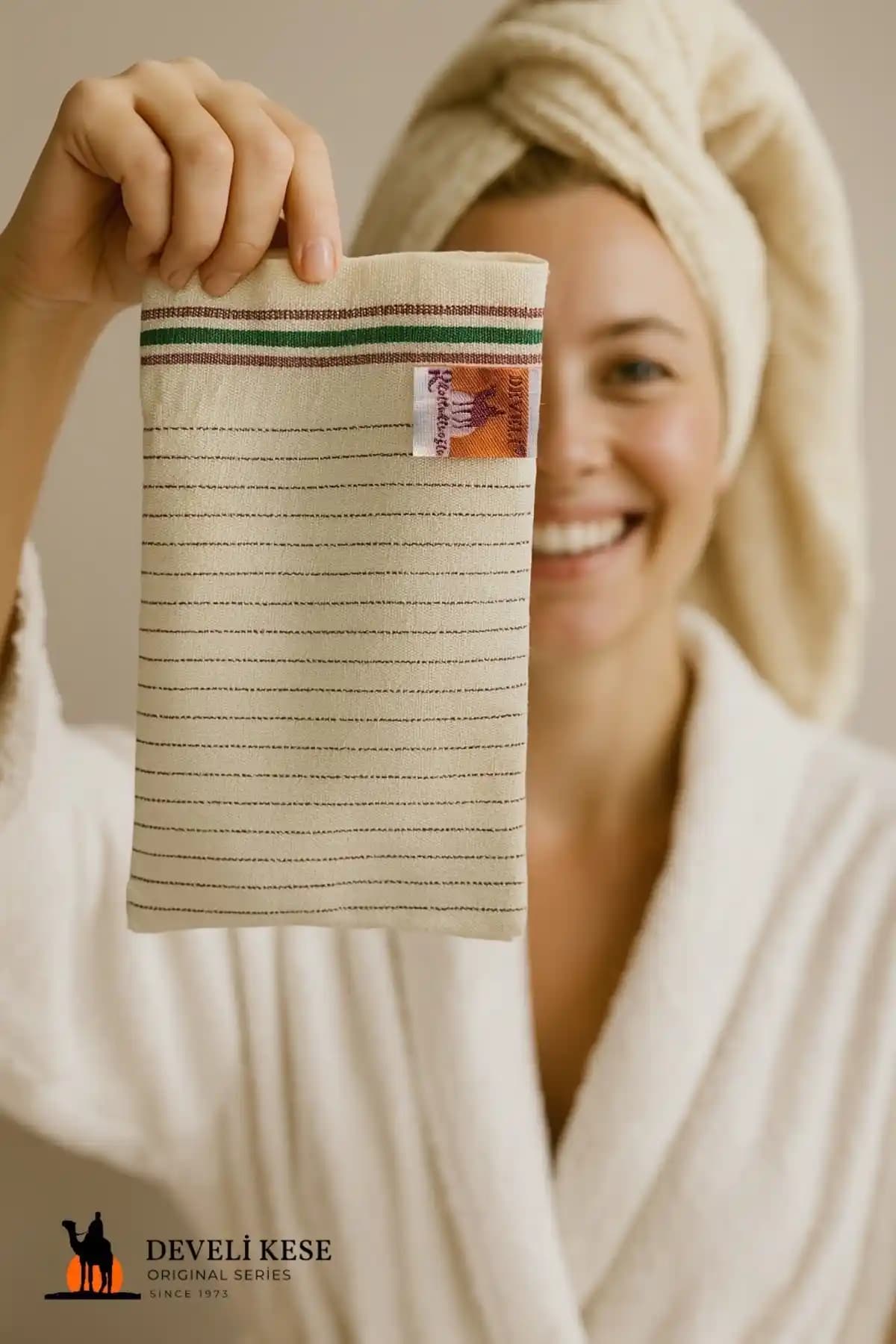 Develi 1973 Çift Taraflı Sert ve Orta Sert Banyo Hamam Kesesi Cilt Temizliği ve Bakımı İçin