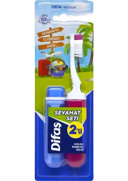 Difaş Orta Sert Diş Fırçası Seyahat Seti Günlük Ağız Bakımı İçin Pratik Çözüm
