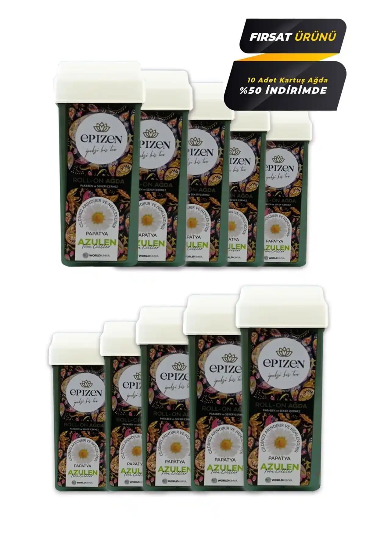 EPİZEN Azulen 10'lu Kartuş Ağda: Organik İçerikli Pratik ve Etkili Epilasyon Çözümü
