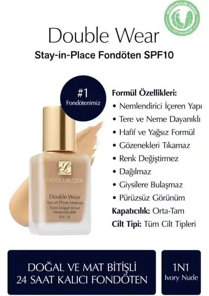 Estee Lauder Double Wear Fondöten Karşılaştırması: 1N1 Ivory Nude ve 2C1 Pure Beige