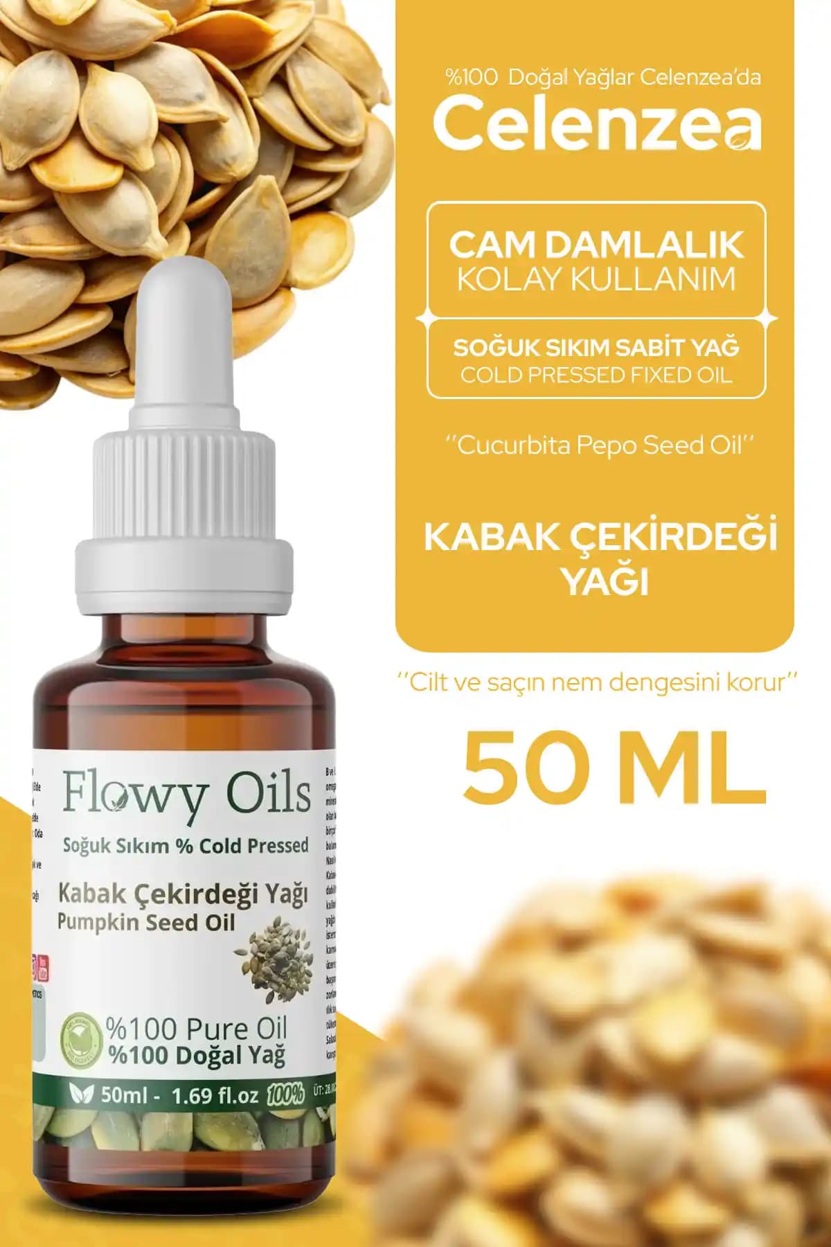 Flowy Oils Kabak Çekirdeği Yağı: Doğal ve Çok Yönlü Güzellik ve Sağlık Destekçisi