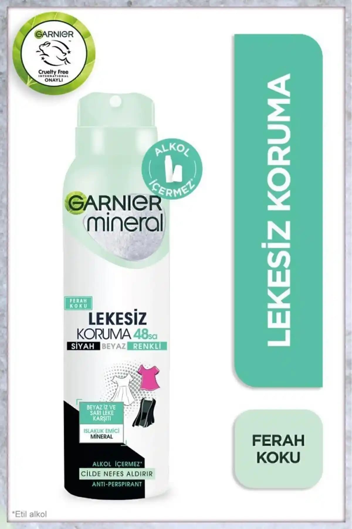 Garnier Mineral Lekesiz Koruma Ferah Koku Sprey Deodorant Günlük Kullanım İçin Güvenilir Çözüm