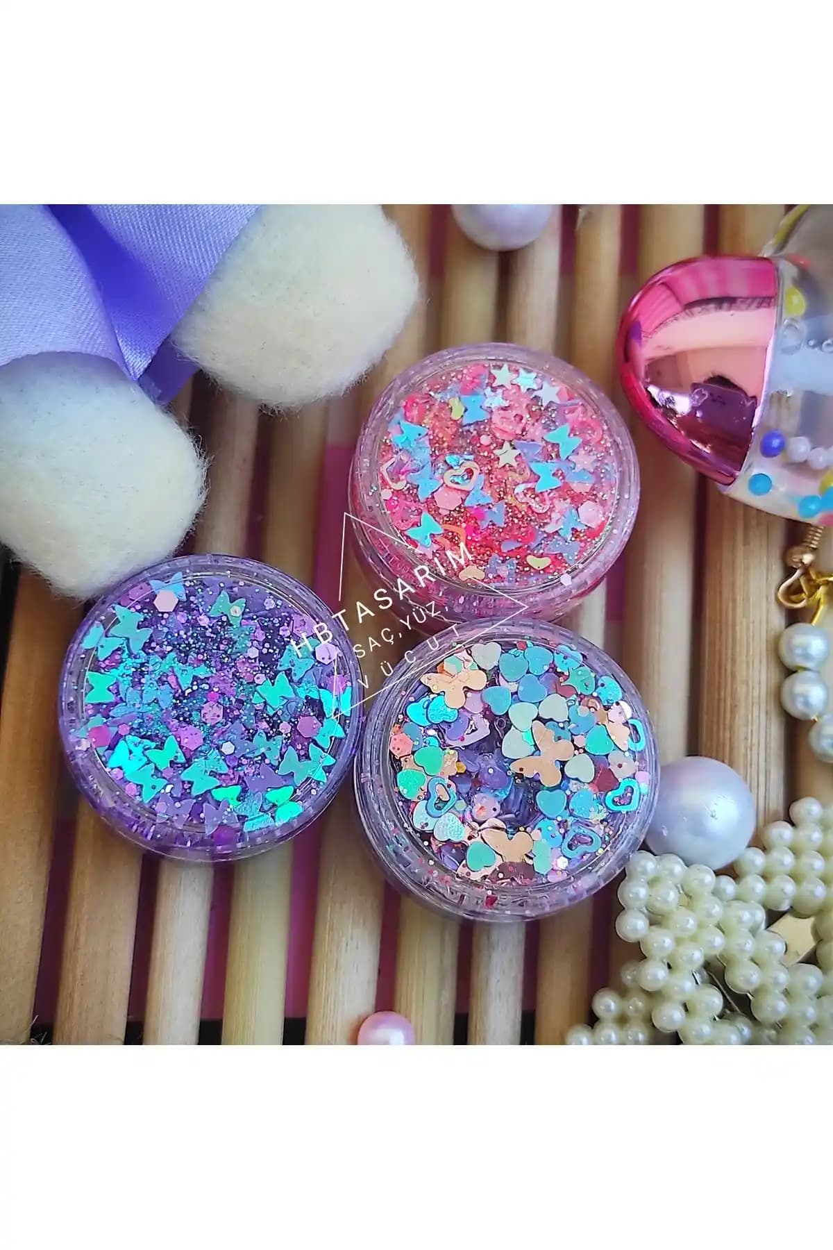 HBTasarım Renkli Glitter Krem Far Seti: Parlak ve Dayanıklı Makyaj İçin İdeal Seçenek