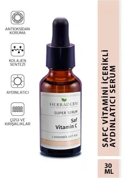 Herbaderm Saf Vitamin C L-Askorbik Asit %10 Serum ile Cilt Sağlığında Yeni Dönem