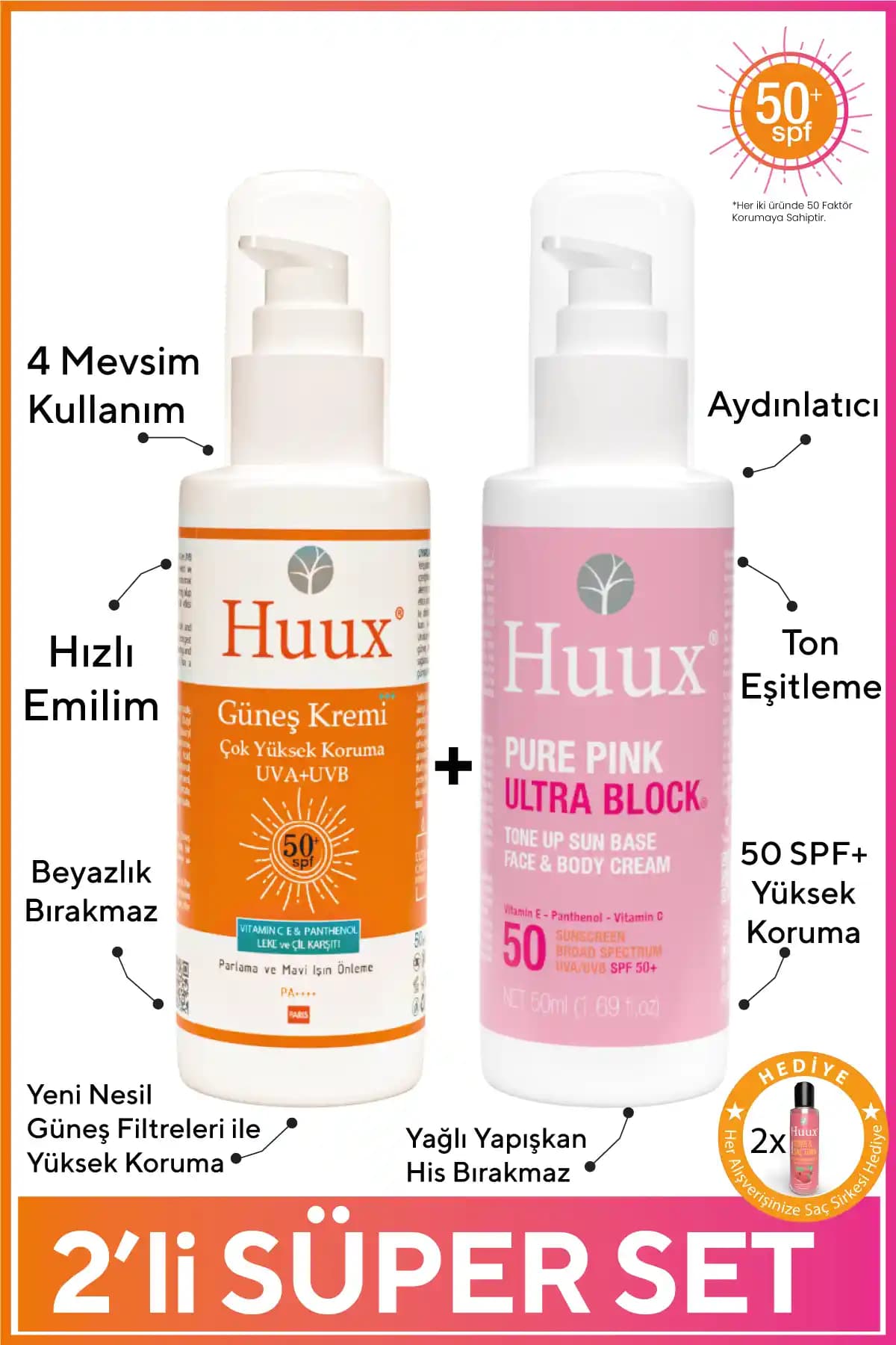 Huux Yeni Nesil SPF50+ Güneş Kremi: Yüksek Koruma ve Doğa Dostu Cilt Bakımı