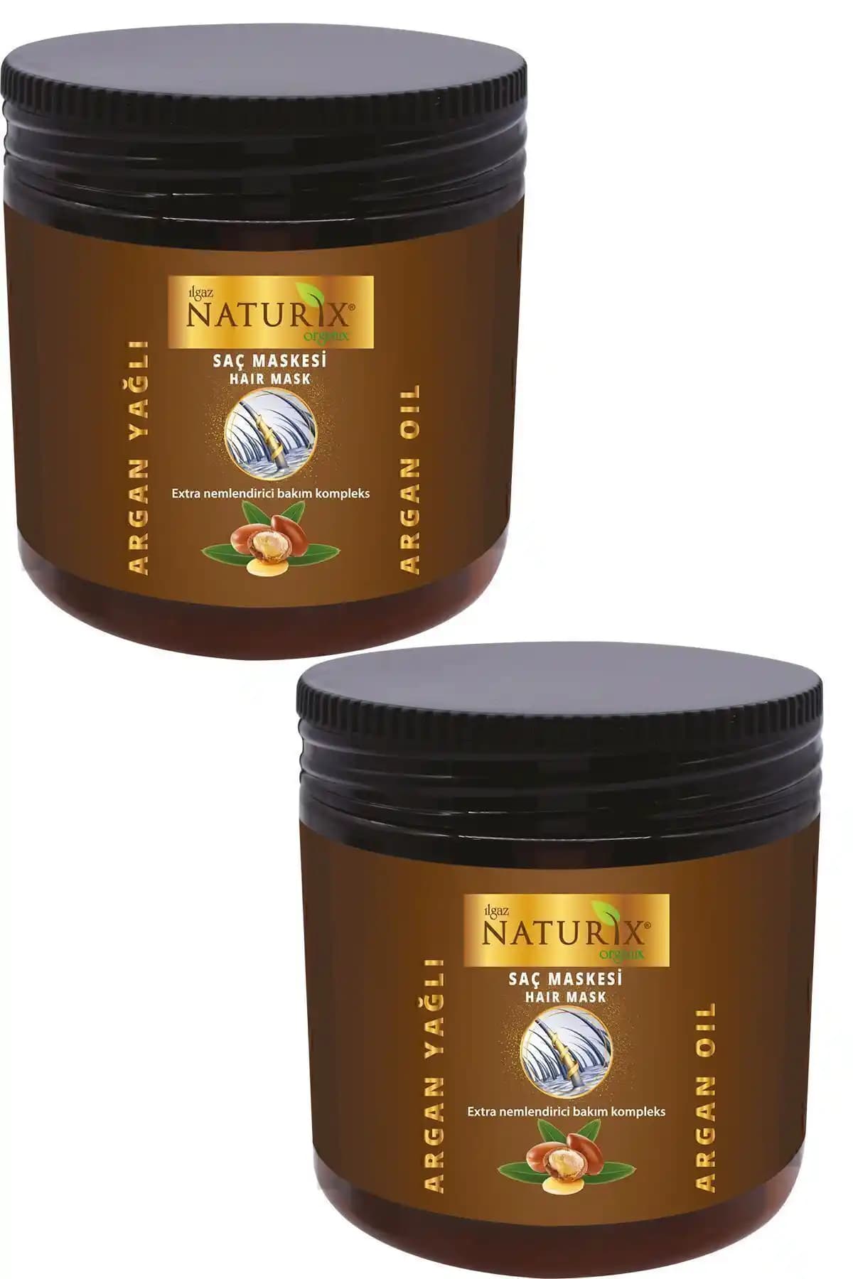 Ilgaz Naturix Organix Doğal Argan Yağlı Saç Maskesi 500 ml Saç Sağlığı ve Parlaklığı İçin Uygun Çözüm