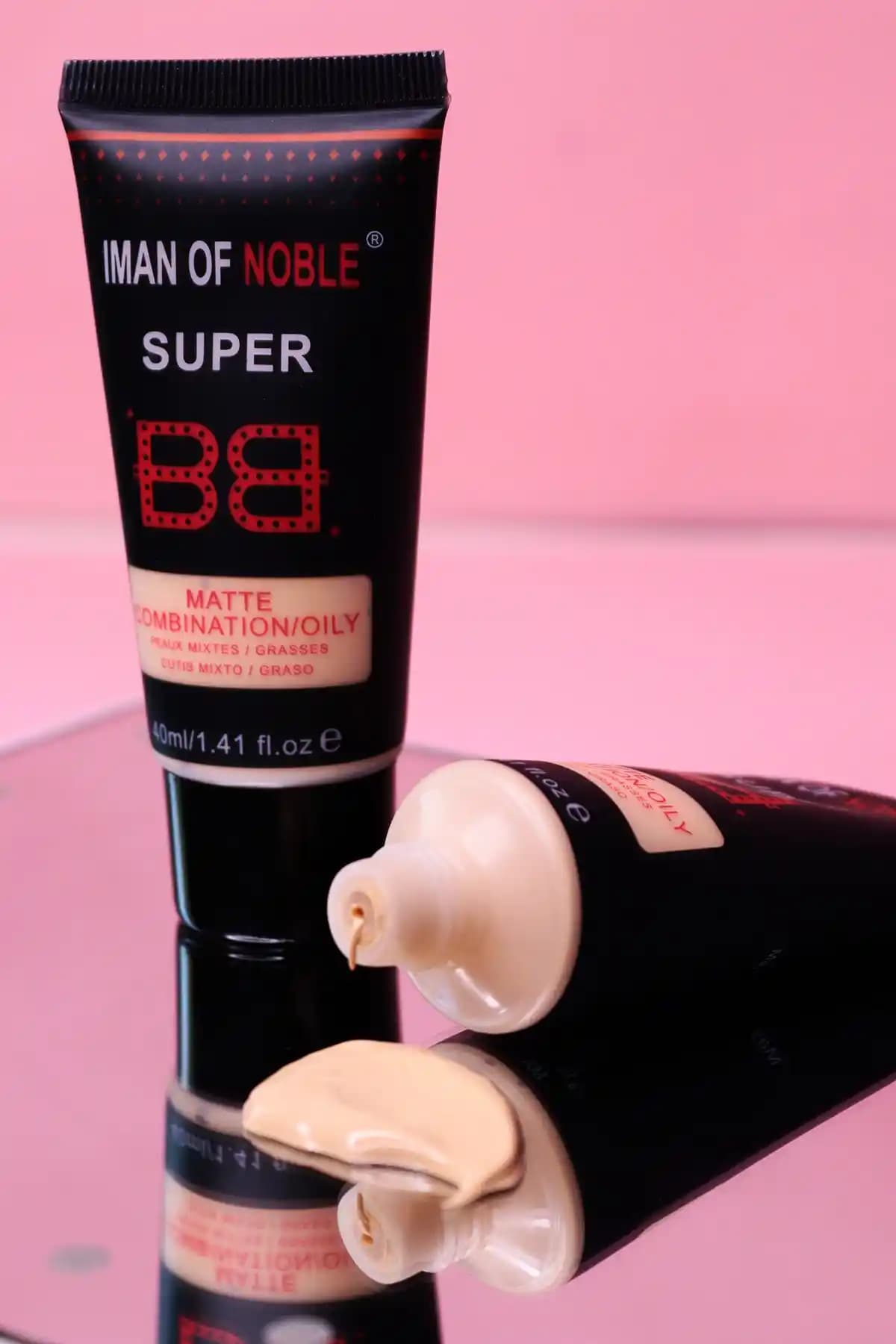 IMAN OF NOBLE Açık Ton Super BB Matte Fondöten 40ml: Günlük Kullanım İçin Doğal ve Mat Görünüm Sağlar
