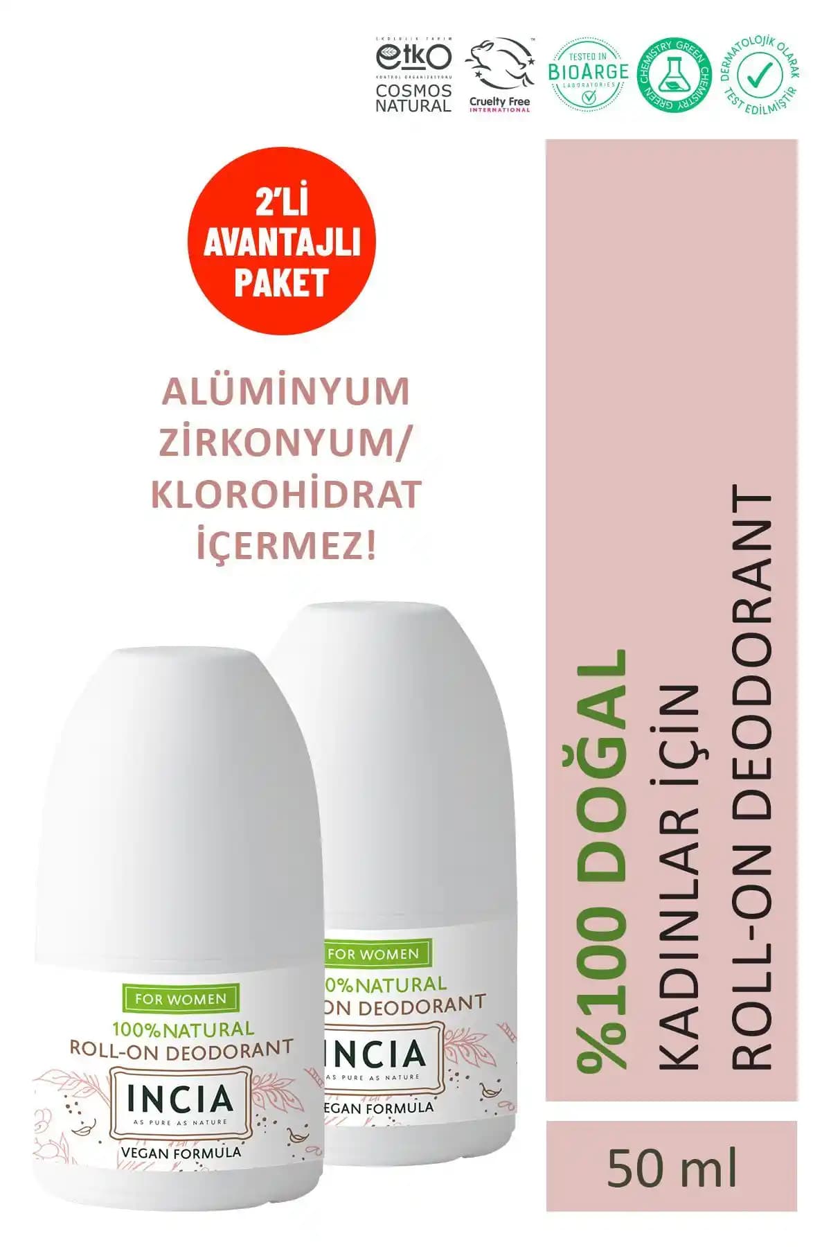INCIA %100 Doğal Roll On Deodorant: Hassas Ciltler İçin Etkili ve Doğal Koruma