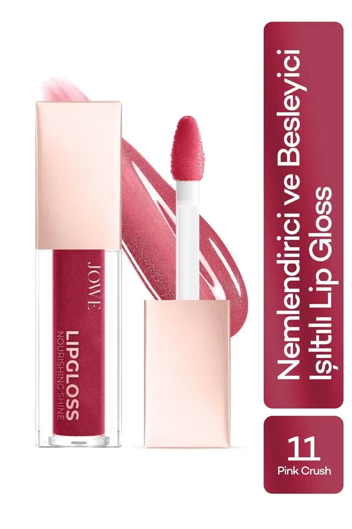 JOWE Lipgloss Pink Crush Dudak Parlatıcı Renkli ve Işıltılı Günlük Kullanım İçin