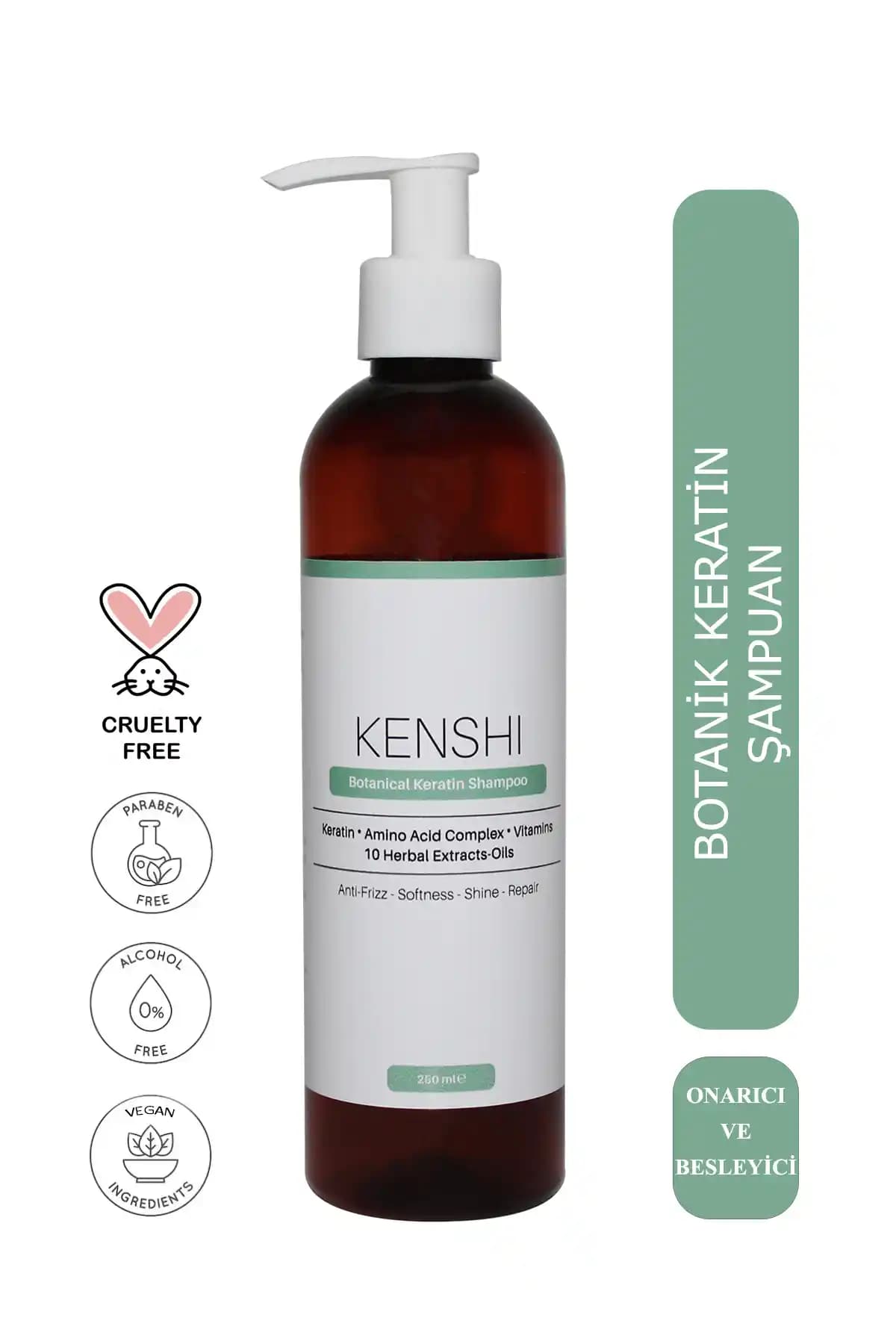 Kenshi 10 Bitkili Keratin Vitamin Amino Asit Kompleks Şampuanı Saç Sağlığı ve Canlılık İçin