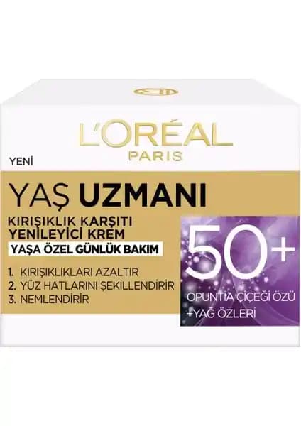 L'Oréal Paris Yaş Uzmanı 50+ Kırışıklık Karşıtı Yenileyici Krem Özellikleri ve Kullanıcı Yorumları