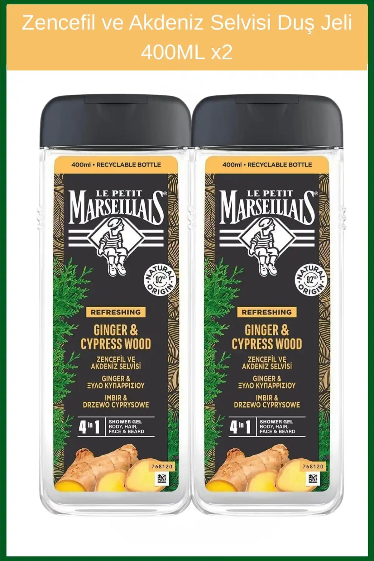 Le Petit Marseillais Zencefil ve Akdeniz Selvisi Doğal Duş Jeli ve Şampuan Ürünü Özellikleri