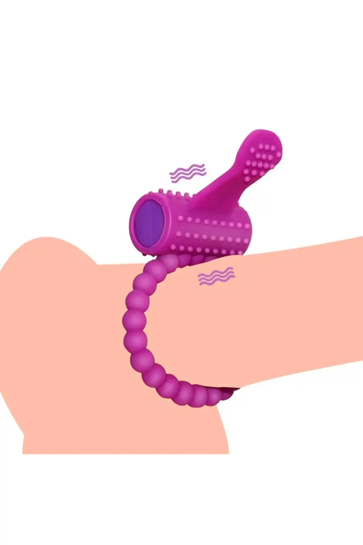 Lolita Shop Spiral Noktalı Tırtıklı Klitoris Uyarıcılı Güçlü Titreşimli Penis Halkası