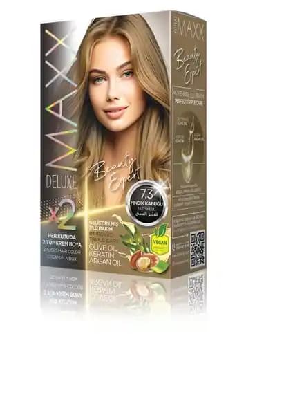 Maxx Deluxe 7.3 Fındık Kabuğu Set Boya: Doğal ve Parlak Saçlar İçin Profesyonel Çözüm