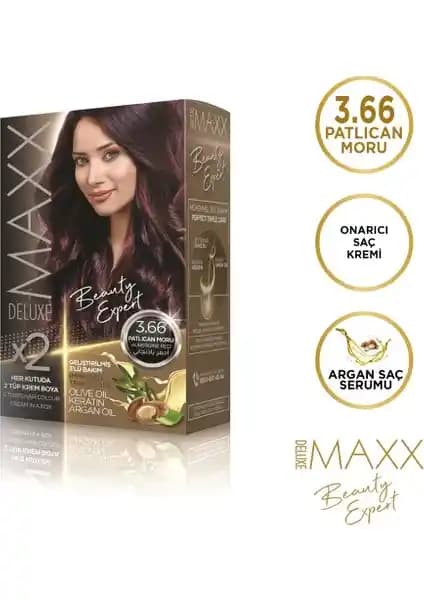 Maxx Deluxe Patlıcan Moru Set Boya ile Saçlara Canlılık ve Bakım Sağlayan Renk Çözümü