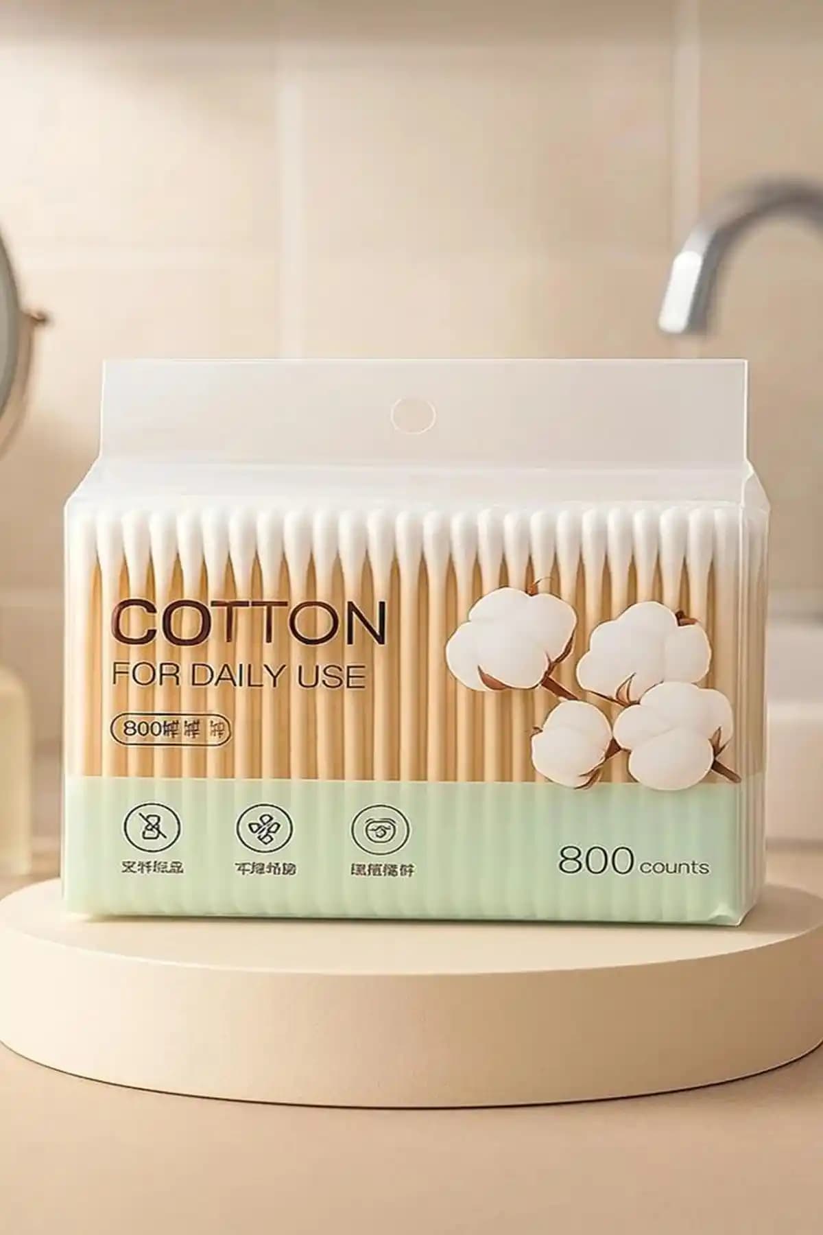 Miniso 800'lü Beyaz Ahşap Kulak Temizleme Çubukları Güvenli ve Pratik Kullanım İçin