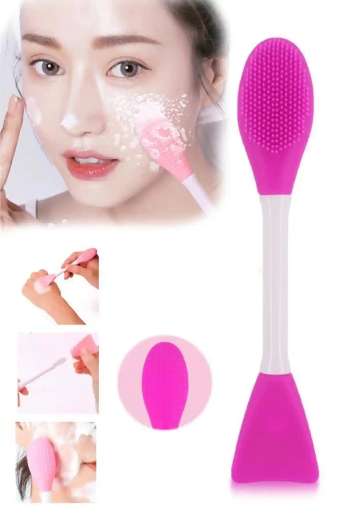 MUJGAN Çift Uçlu Pembe Maske Sürme Aparatı ve Cilt Temizleme Fırçası Tanıtımı ve Kullanım Rehberi
