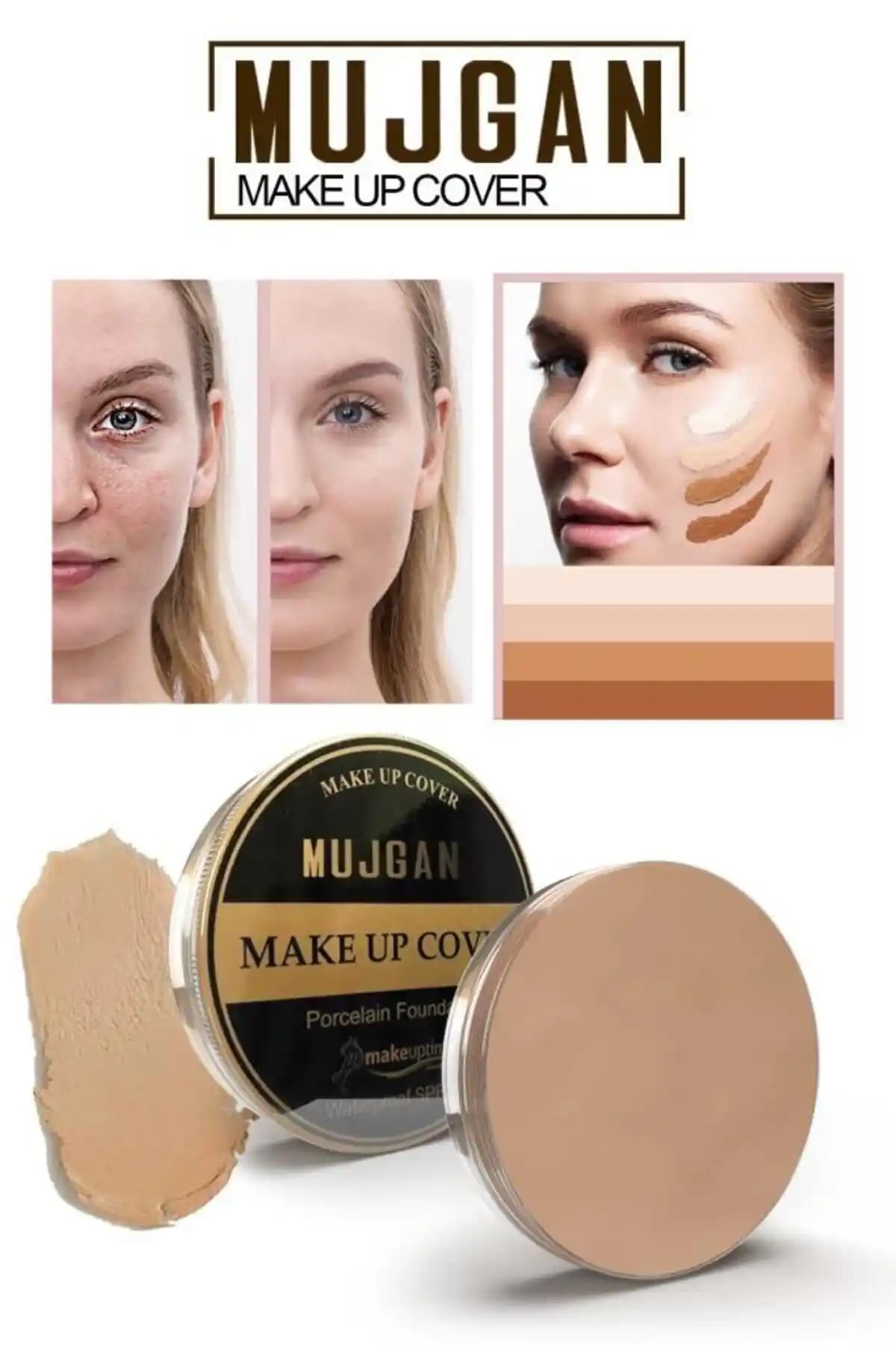 MUJGAN Make Up Cover Porselen Fondöten Kapatıcı: Yüksek Kapatıcılık ve Doğal Görünüm
