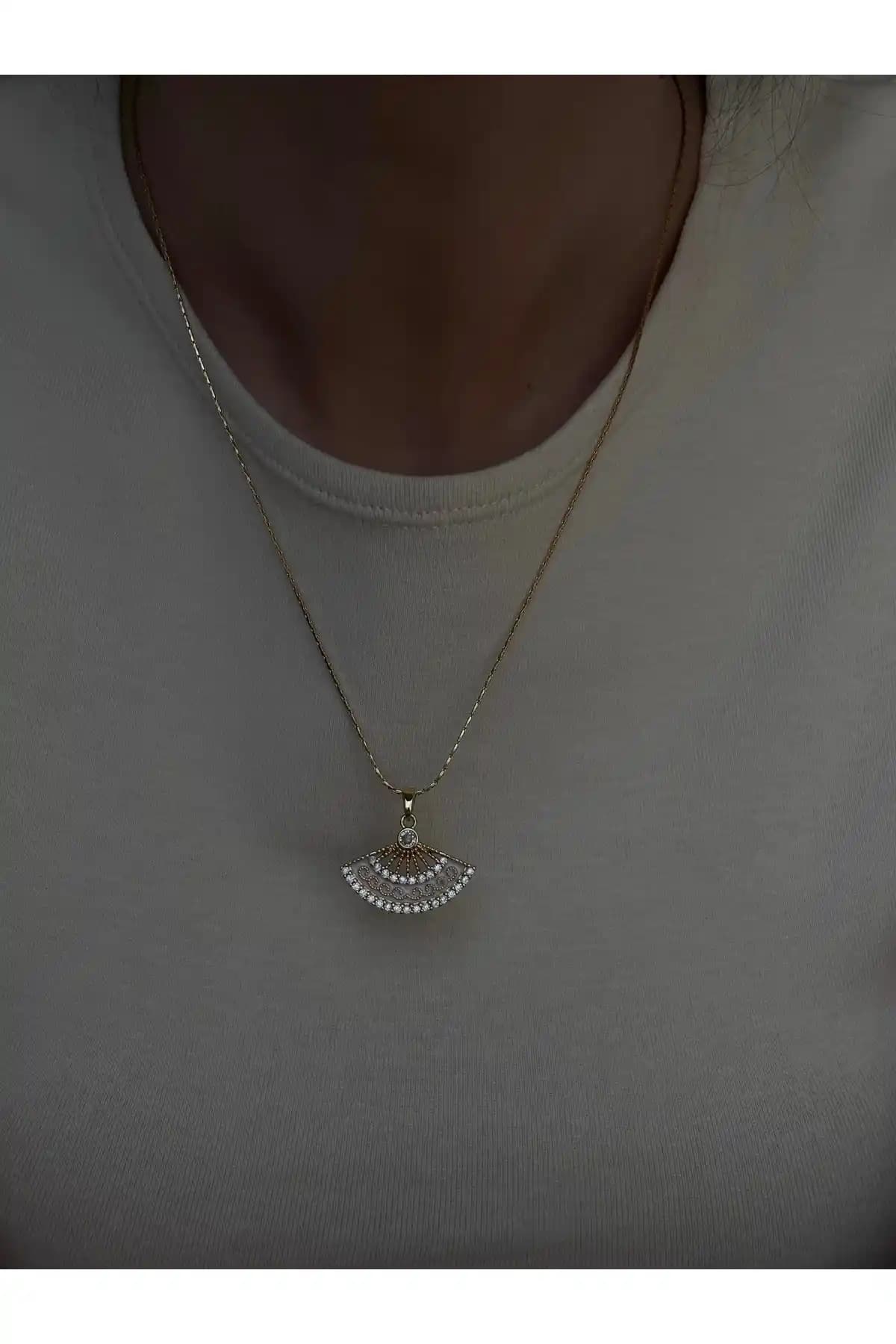 Mysteriajewelry Altın Zincir Taş ve İşleme Detaylı Yelpaze Kolye İncelemesi