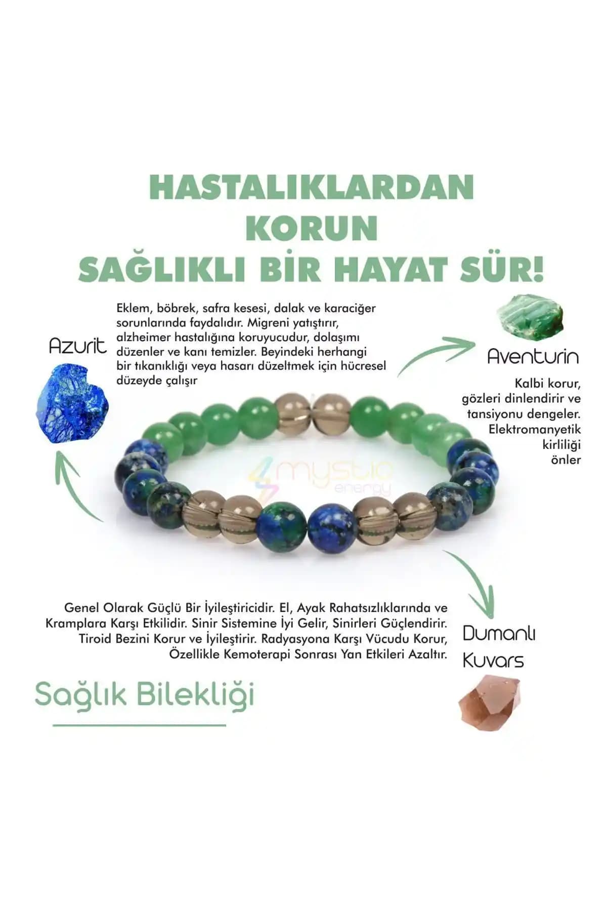 Mystic Energy Sertifikalı Doğal Taşlı Sağlık ve Şifa Bilekliği Özellikleri ve Faydaları
