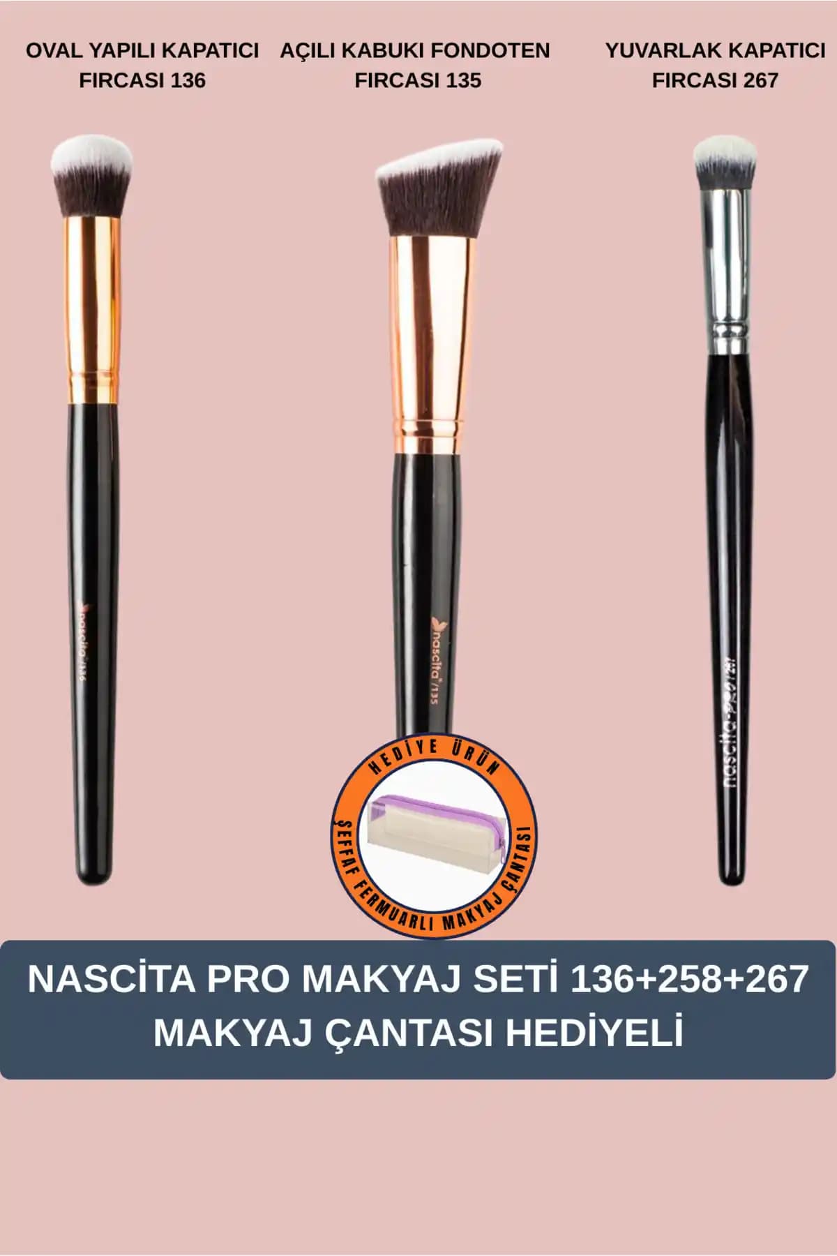 Nascita Makyaj Fırça Seti Profesyonel ve Çok Yönlü Kullanım İçin Uygun