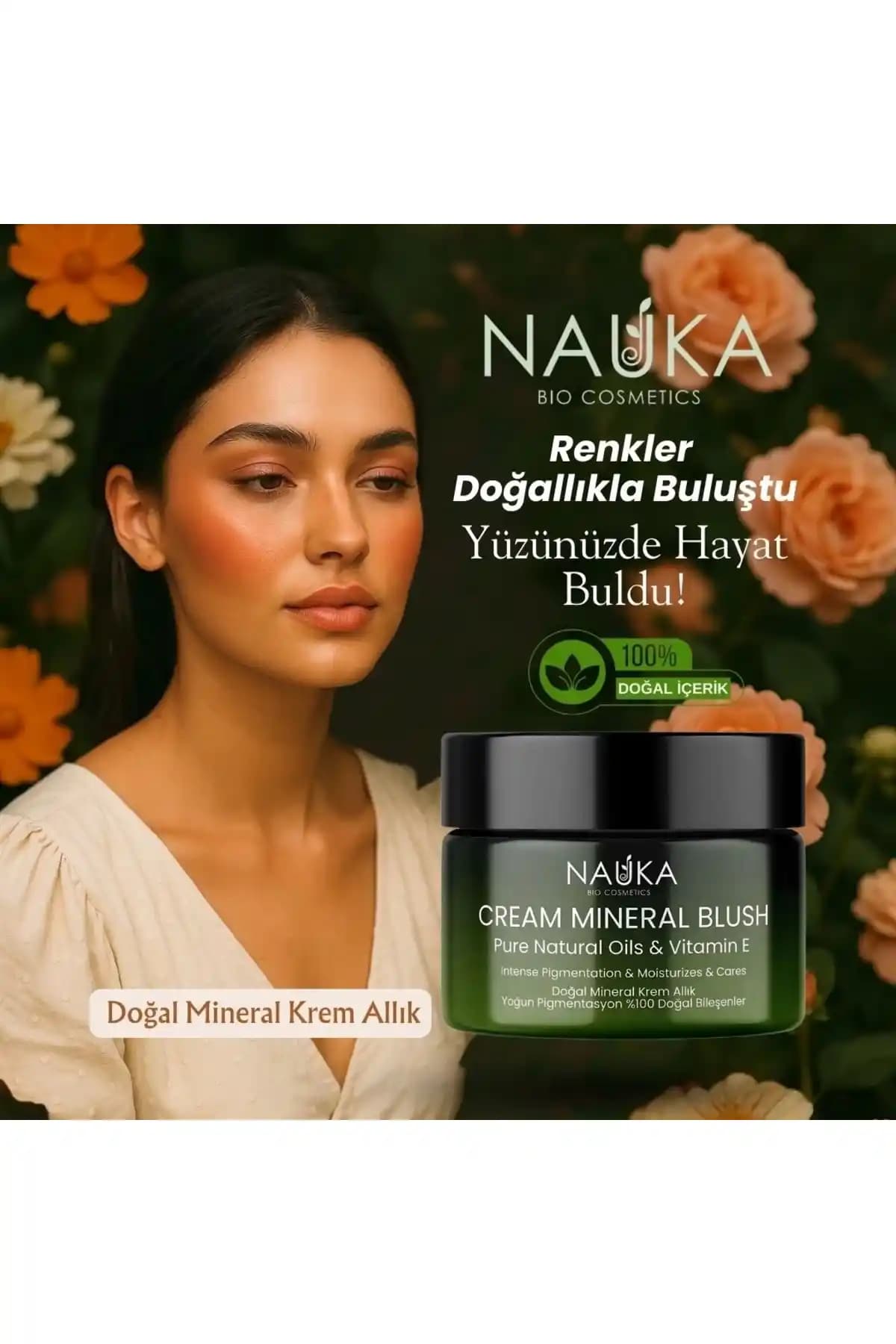 Nauka Doğal Mineral Krem Allık Parlak ve Sağlıklı Görünüm İçin Uygun Seçenek