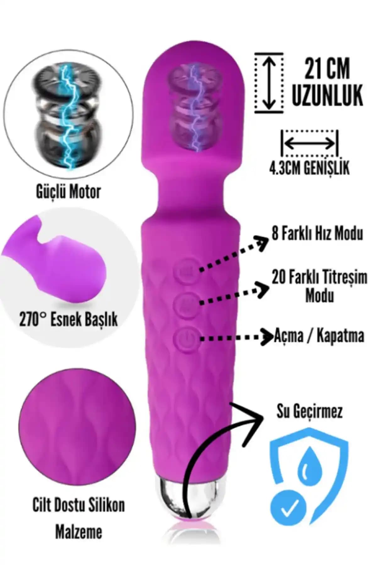 Night Blue 20 Modlu Vibratör: Güçlü Titreşim ve Ergonomik Tasarım ile Güvenli Kullanım