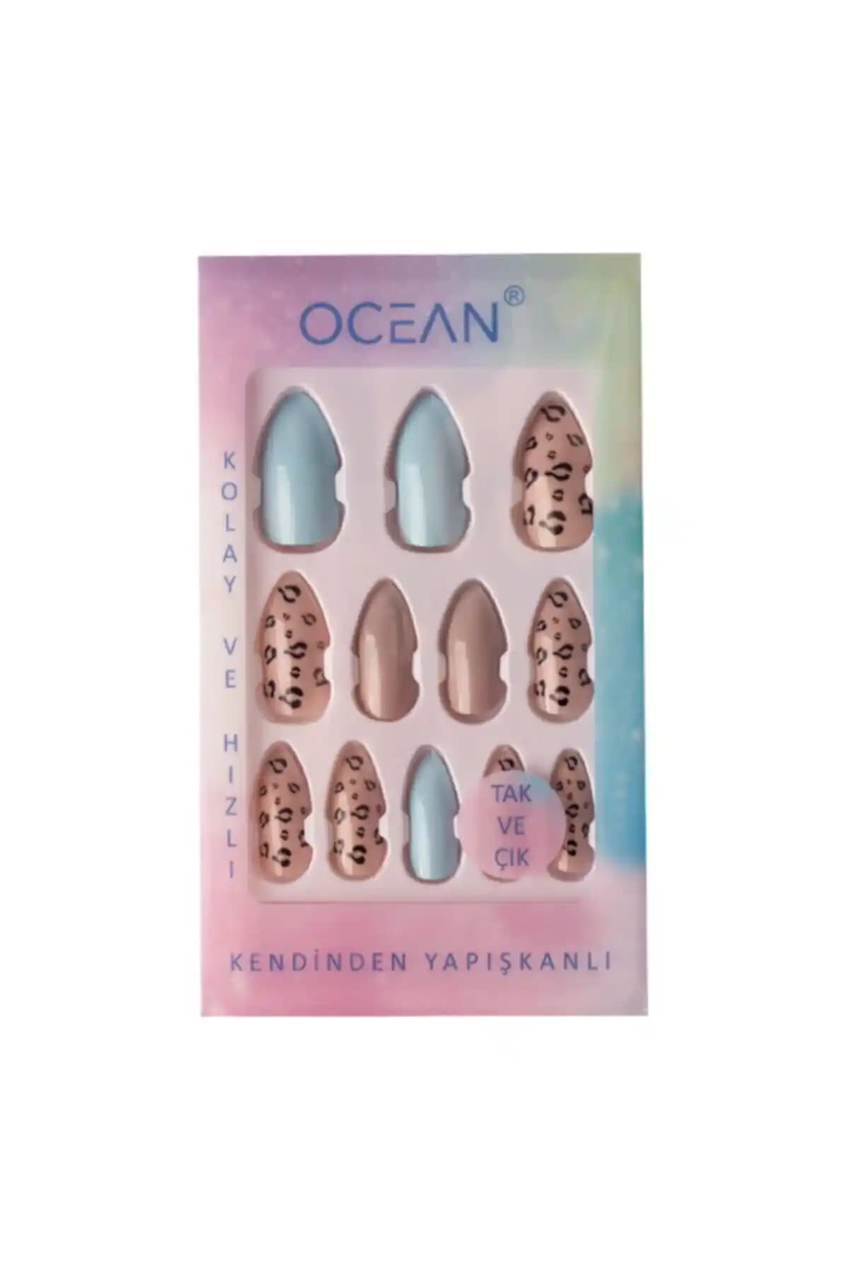 Ocean 796 Kendinden Yapışkanlı Takma Tırnaklar Doğal Görünüm ve Uzun Süre Dayanıklılık