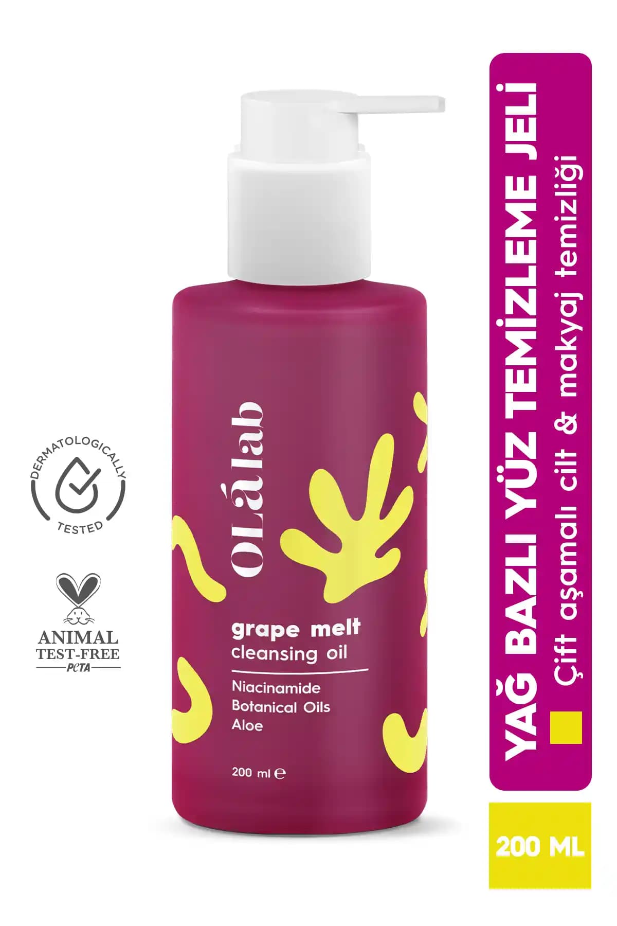 OlaLab Arındırıcı Makyaj Temizleyici Çift Aşamalı Cilt Temizleme Yağı 200 ml