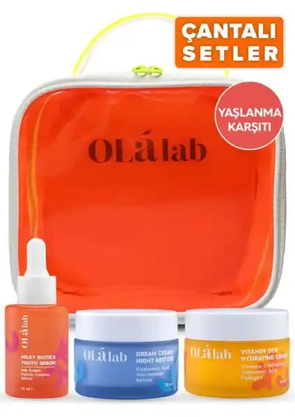 OlaLab Cilt Yenileyici Seti Yaşlanma Karşıtı Bakım ve Seyahat Çantasıyla Pratik Kullanım