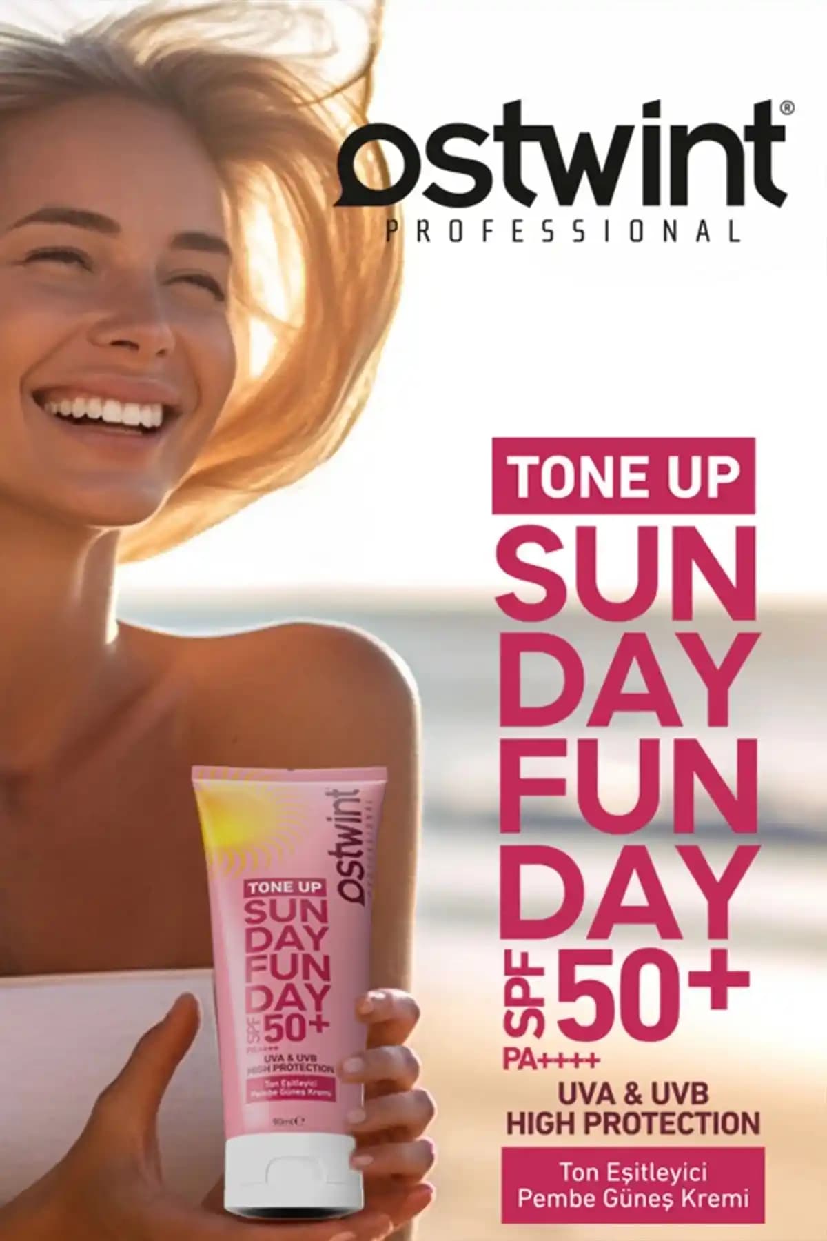Ostwint Tone Up Ton Eşitleyici Güneş Koruyucu SPF 50+ Parlaklık ve Cilt Tonu Dengeleyici