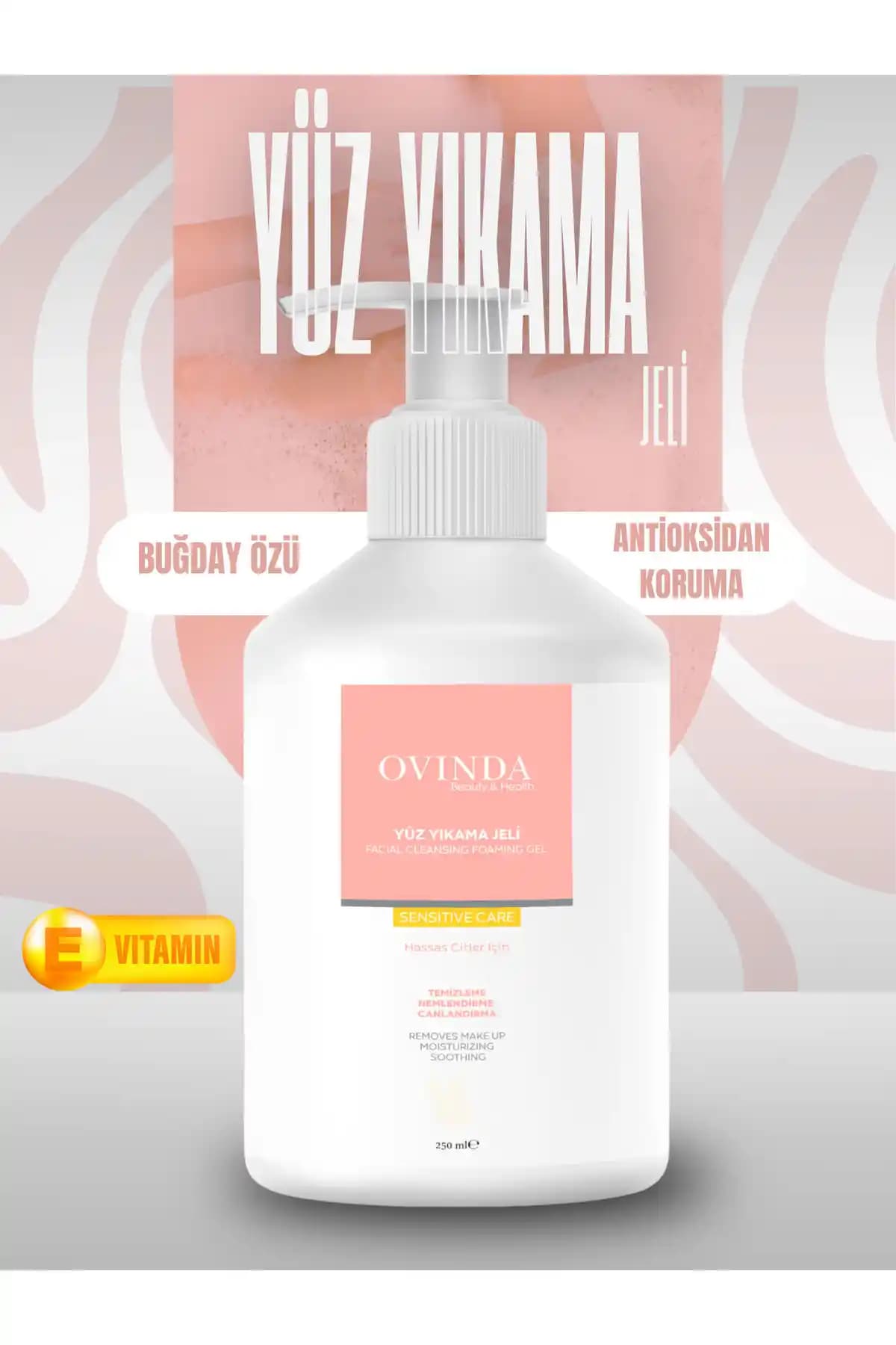 Ovinda Hassas Ciltler İçin Yüz Yıkama Jeli Derin Temizlik ve Nem Sağlar