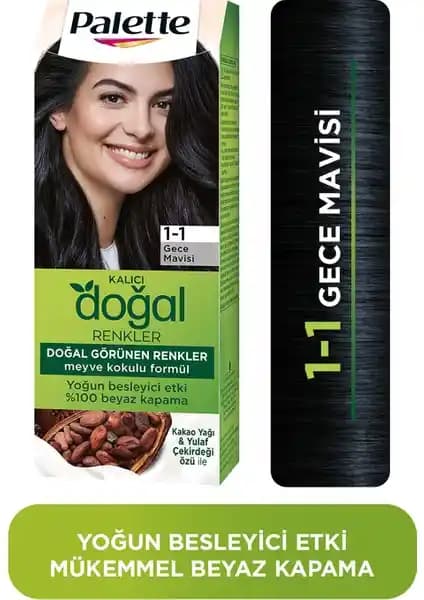 Palette Kalıcı Doğal Renkler 1-1 Gece Mavisi Kakao Yağı Saç Boyası İncelemesi ve Kullanım Rehberi