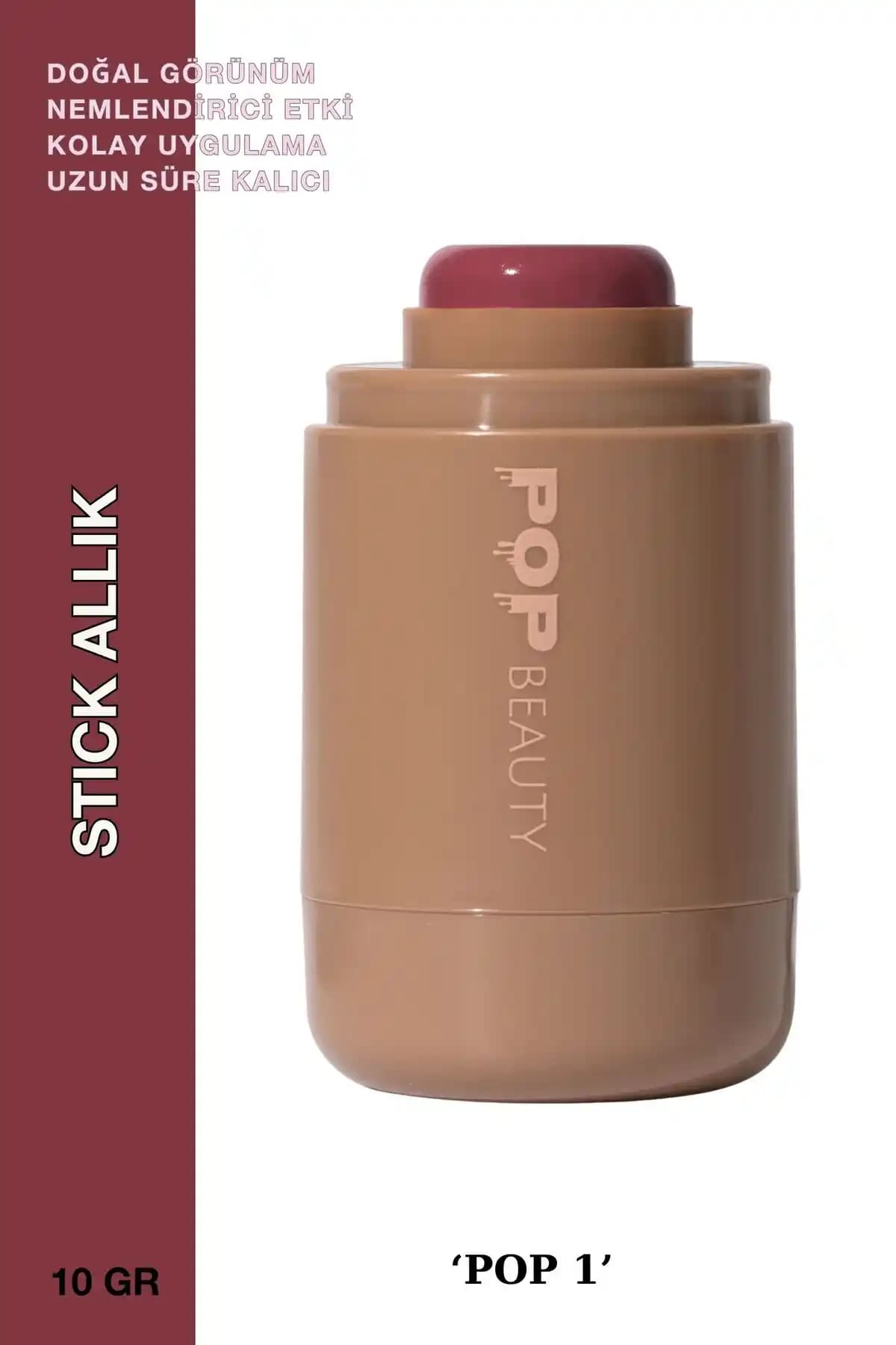 POP Beauty Doğal Görünüm Nemlendirici Yanak ve Dudak Renk Verici Stick Allık