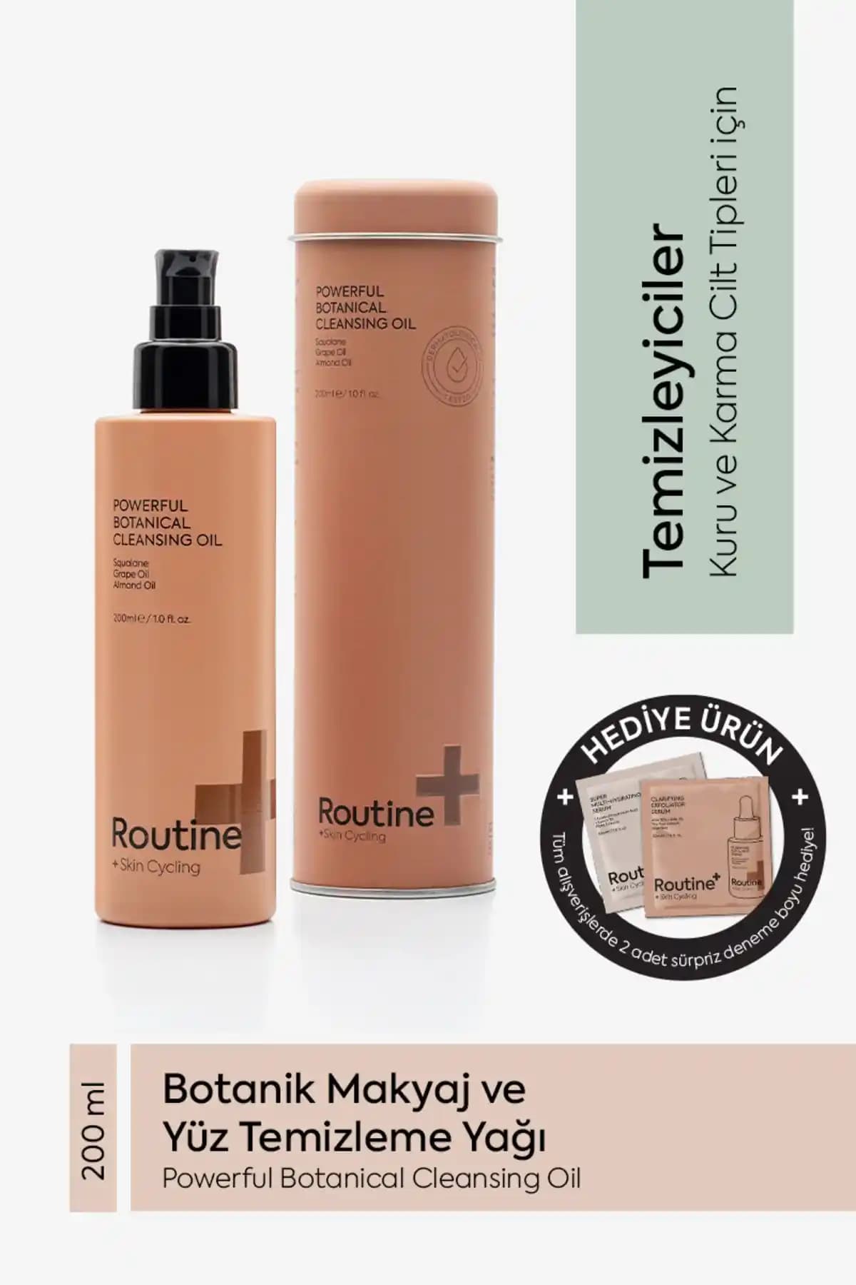 Routine+ Yüz Temizleme Yağı Doğal ve Etkili Cilt Temizliği İçin Paraben İçermeyen Çözüm